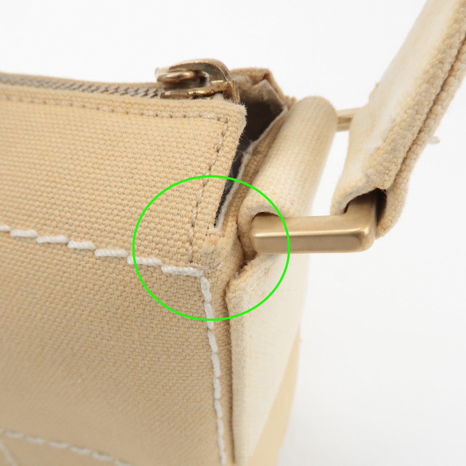 Chanel Wild Stitch Shoulder Bag - Beige, Canvas