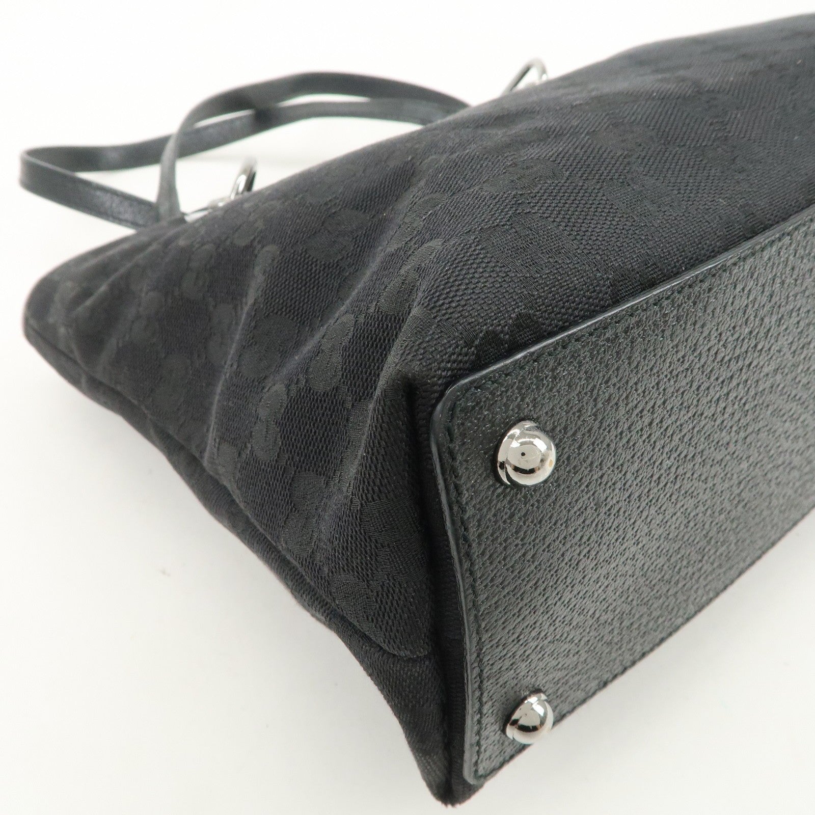 Gucci GG Canvas Leather Tote Bag - Black, Canvas