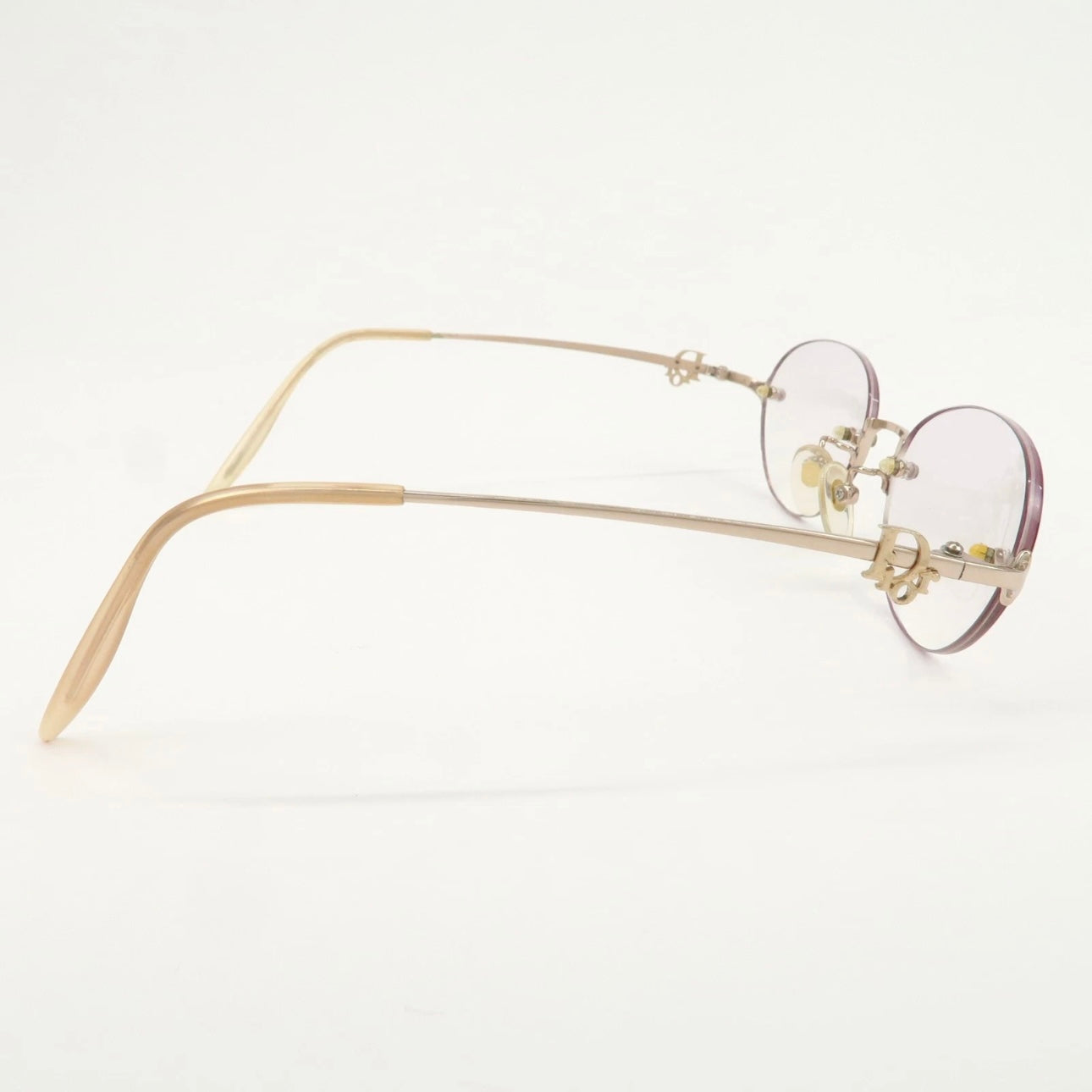 Christian Dior Clear Metal Sunglasses Pink Beige
