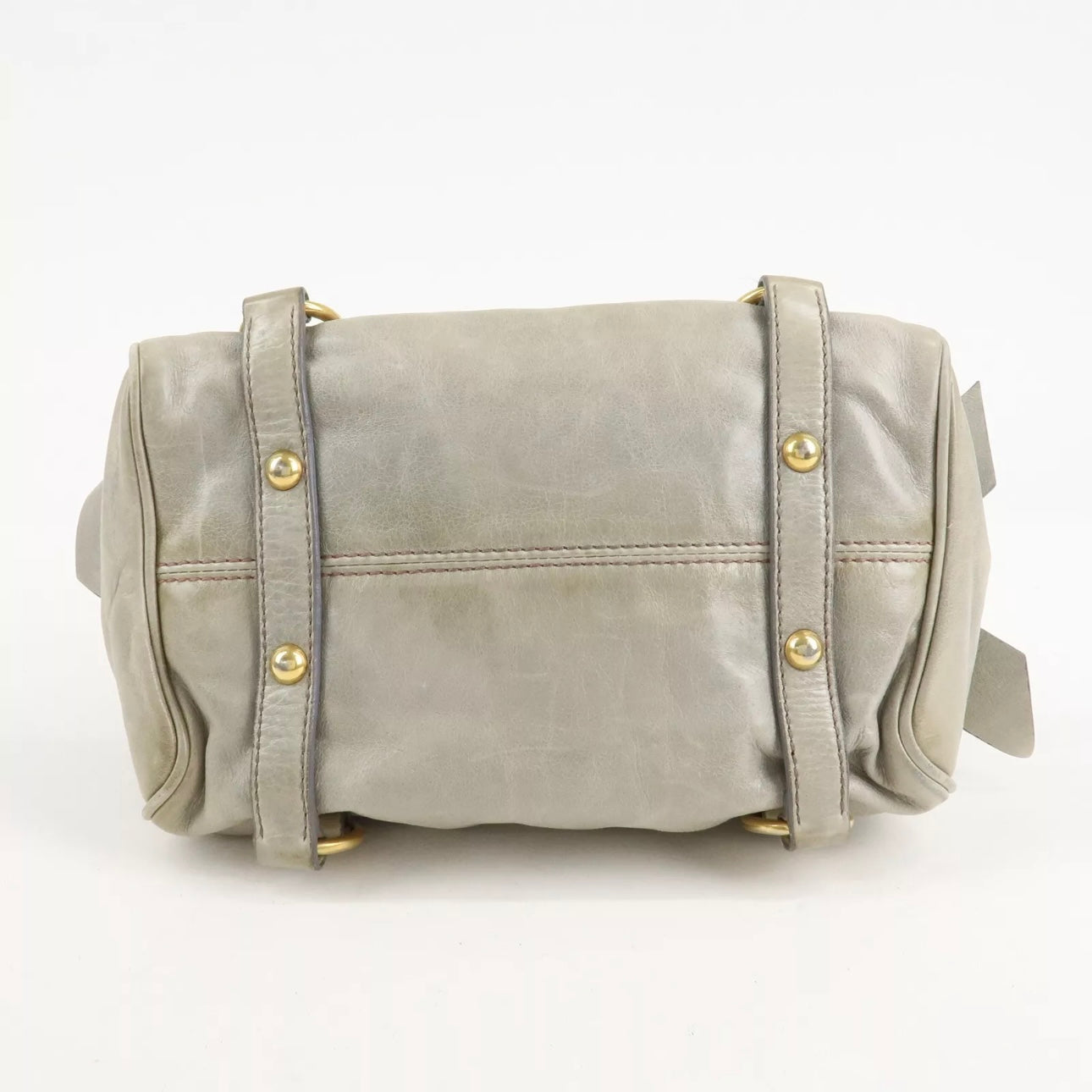 MIU MIU Leather Hand& Shoulder Bag Beige