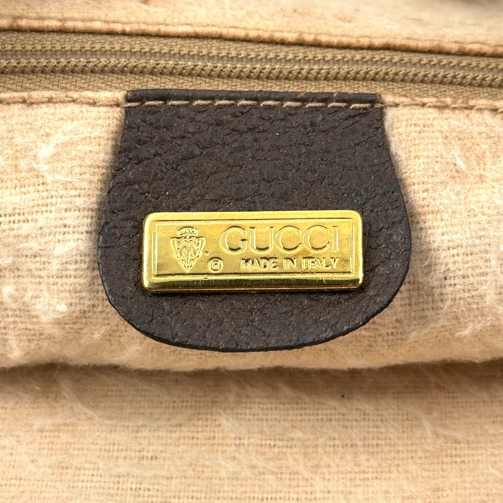 Gucci Vintage GG Sherry Line Shoulder Bag - Beige, Leather