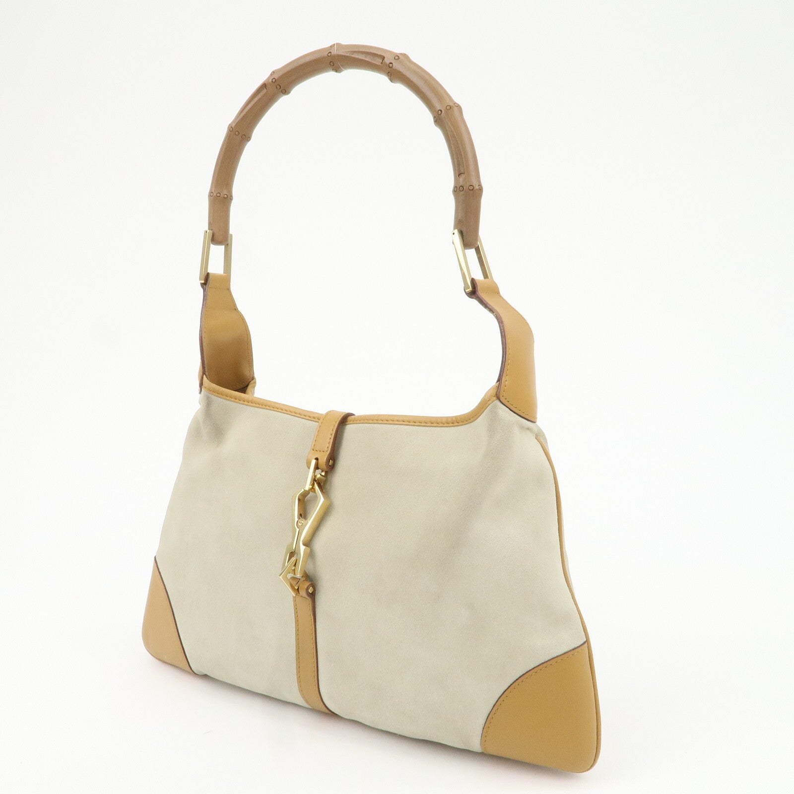 Gucci Bamboo Shoulder Bag - Gray Brown, Suede Leather