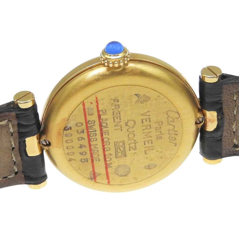 CARTIER Must Vendome SM Watch - Black, Plated Gold