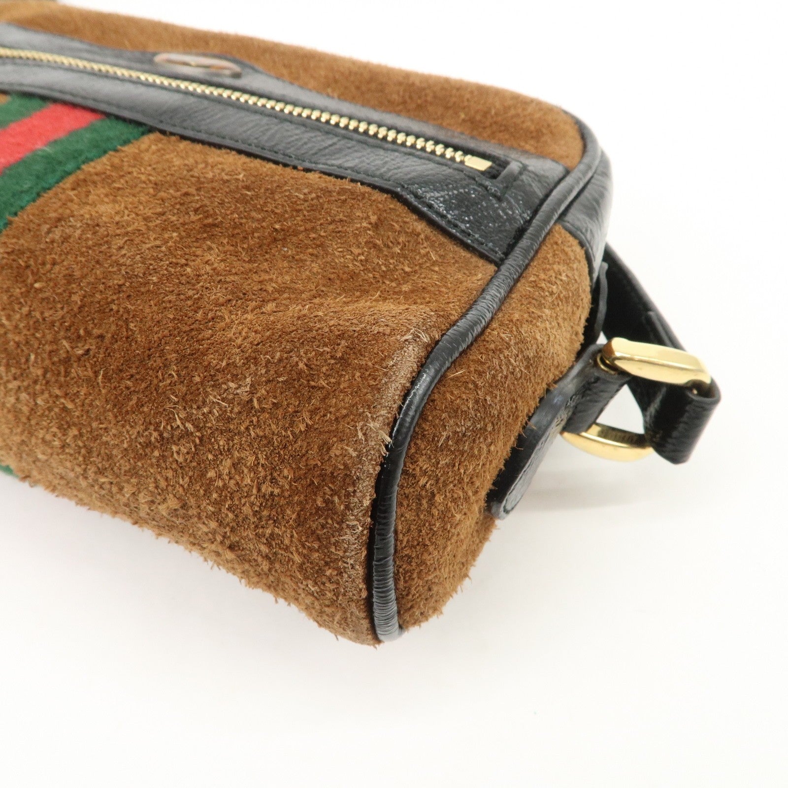 Gucci Ophidia Sherry Shoulder Bag - Brown, Suede Patent Leather