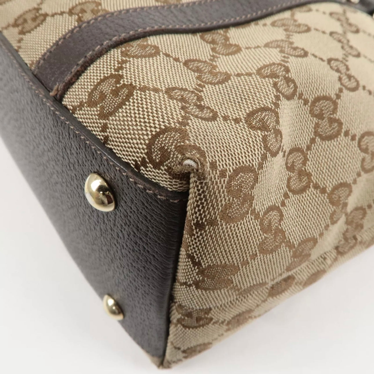 Gucci Abbey GG Canvas Leather Tote Bag