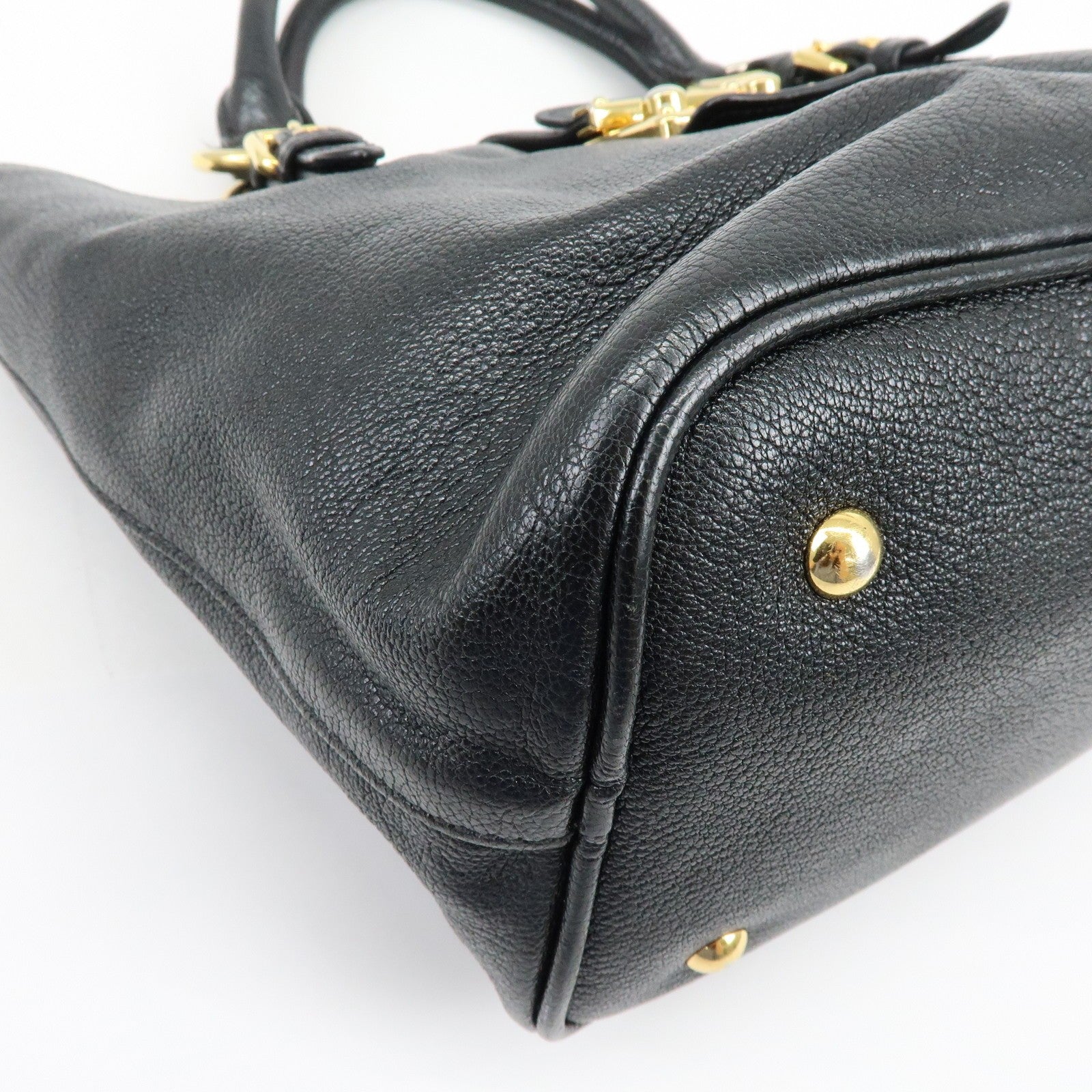 Miu Miu Madras Hand Bag - Black, Leather