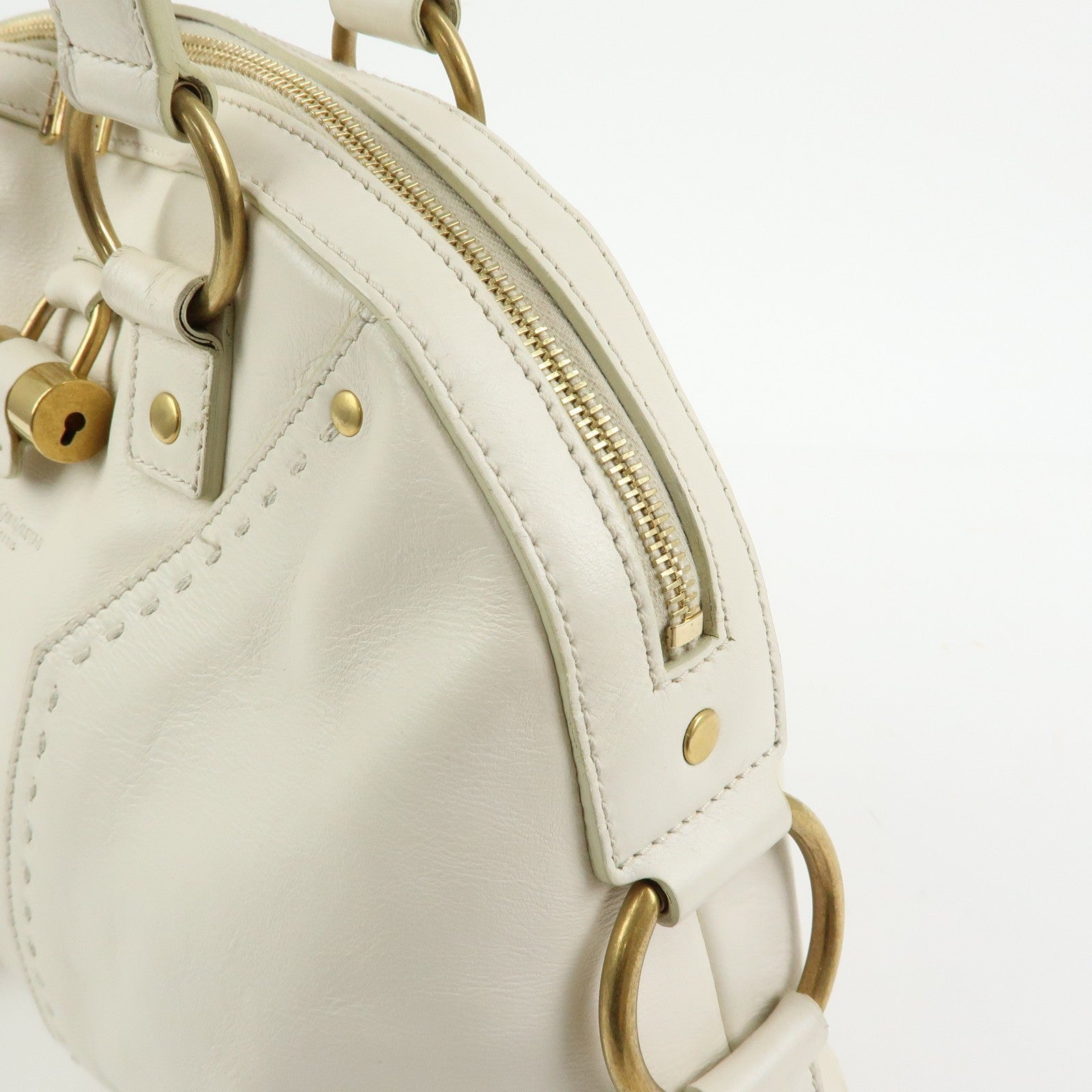 Saint Laurent Muse Y Line Hand Bag - Ivory, Leather