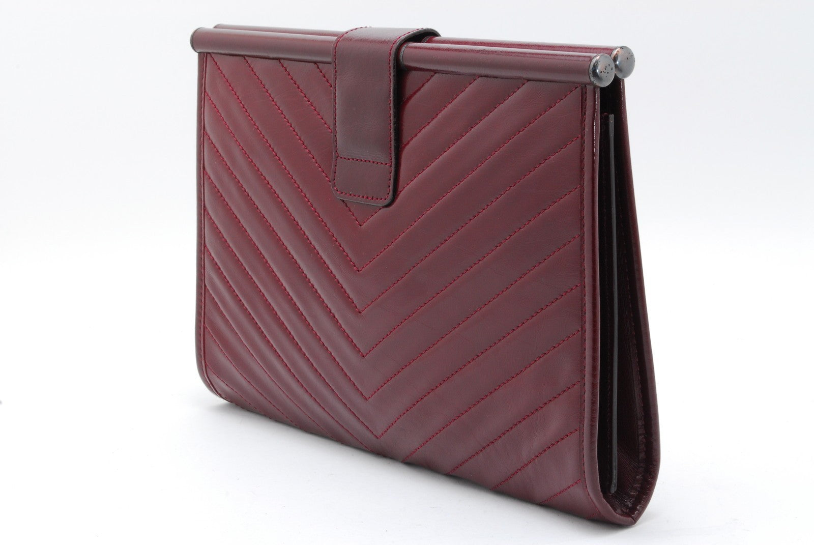 Saint Laurent Yves Clutch Bag - Red Bordeaux, Leather