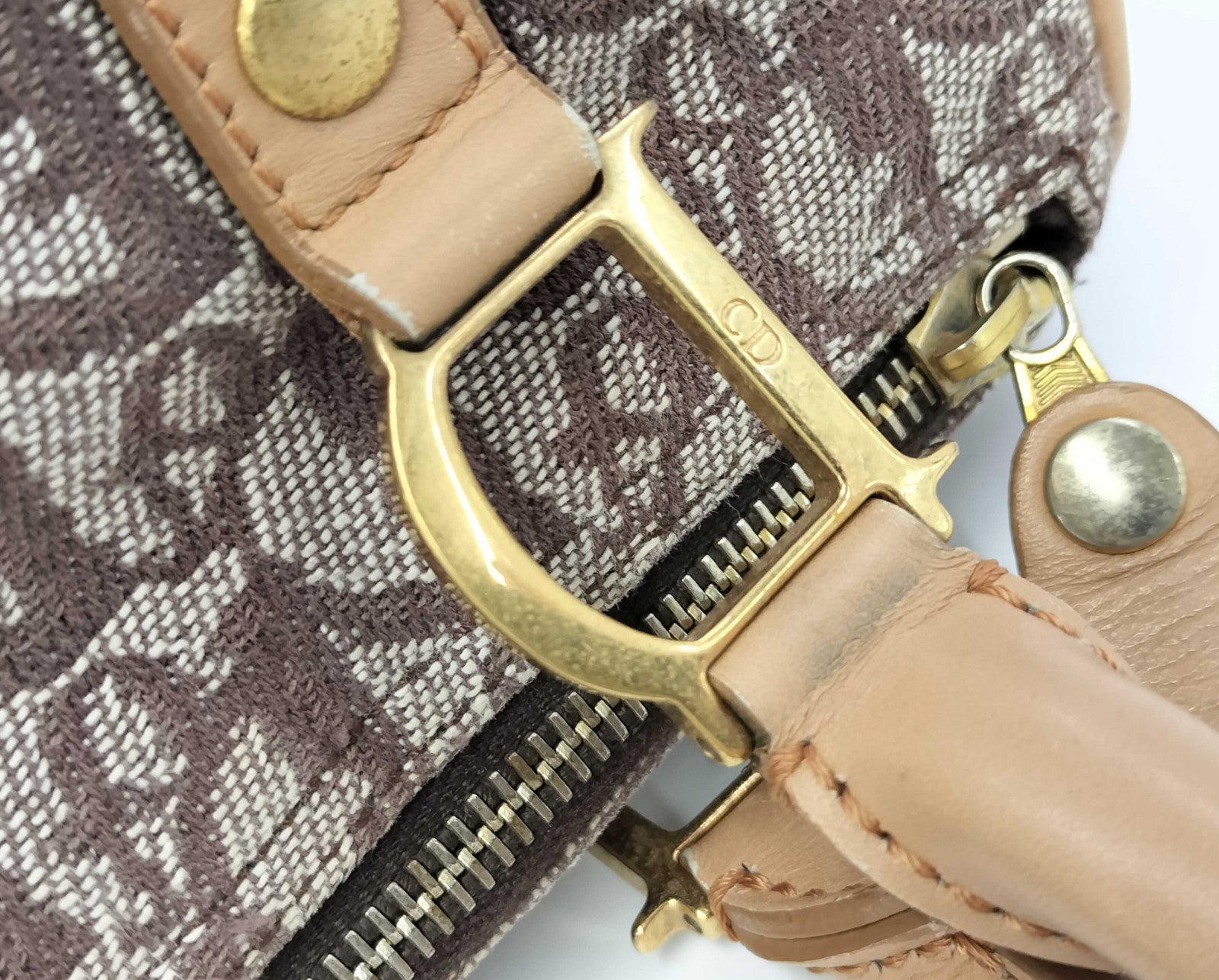 Christian Dior Trotter Mini Boston Handbag - Beige, Canvas
