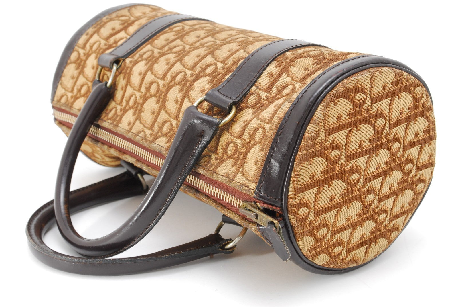 Christian Dior Vintage Trotter Mini Boston Handbag - Brown, Canvas