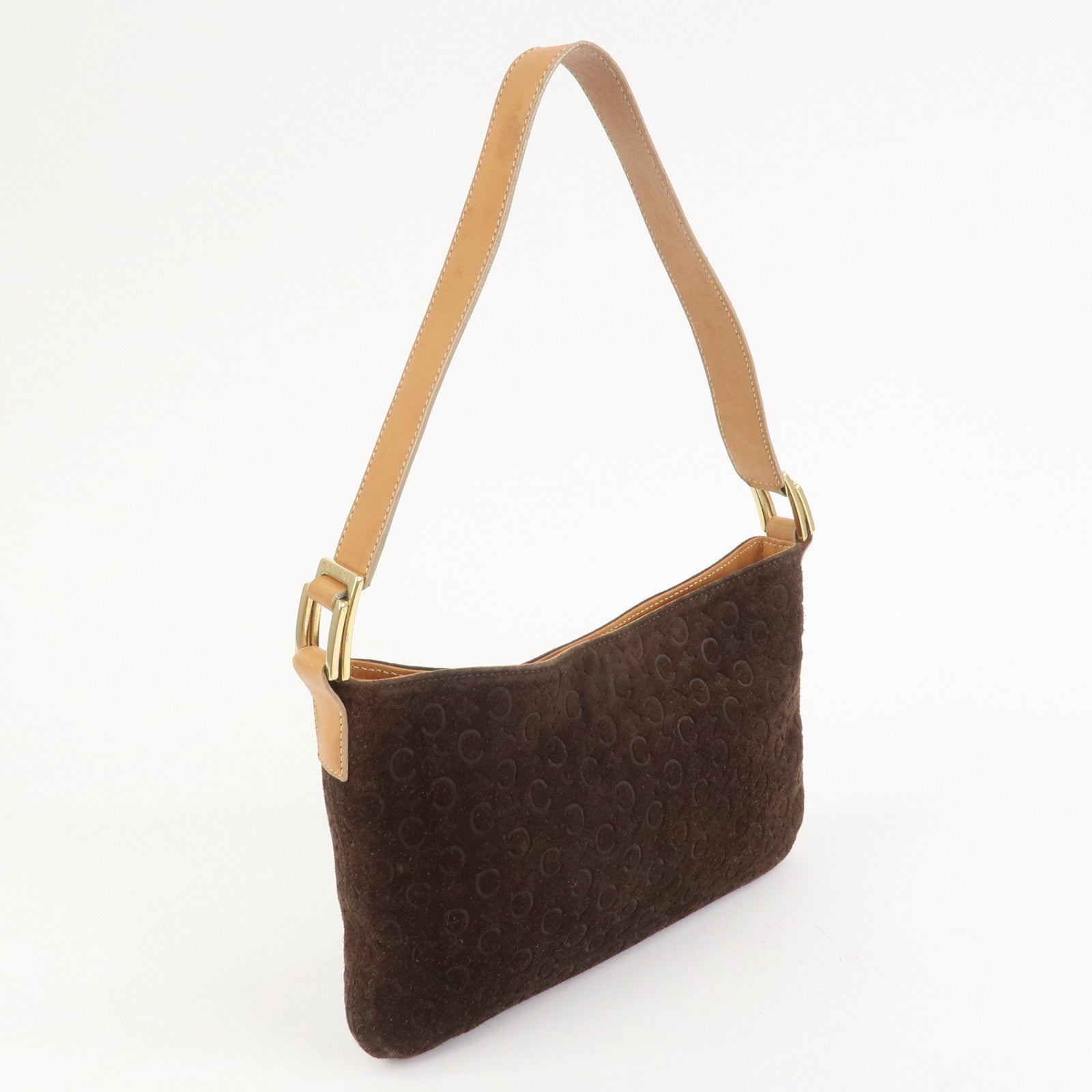 Celine C Macadam Shoulder Bag - Brown, Suede Leather