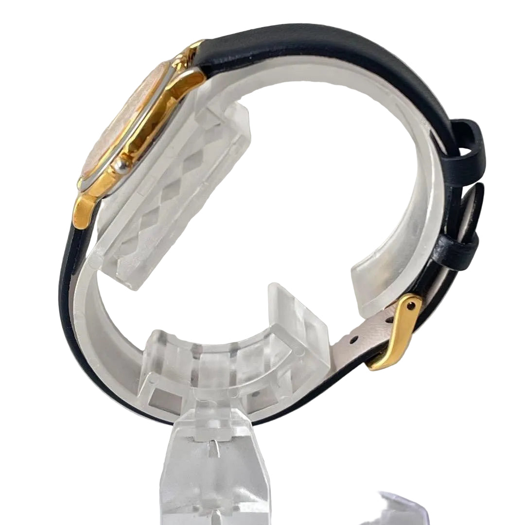 Saint Laurent Yves Champagne Round Watch - Champagne, Leather