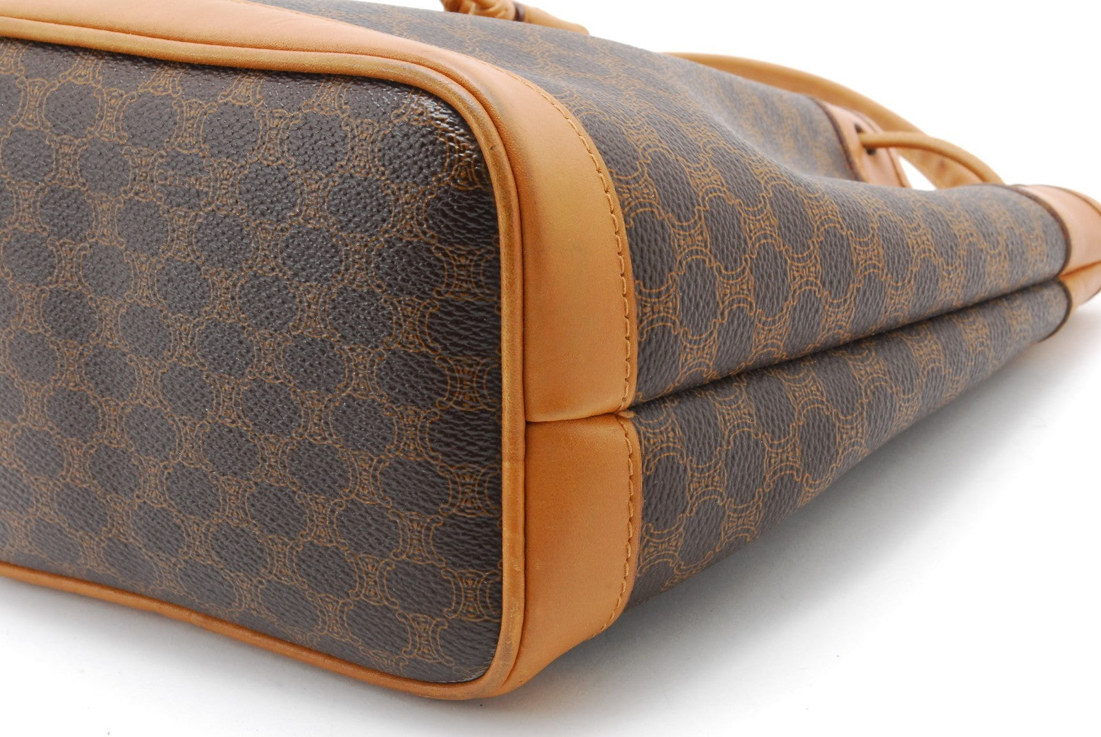 Celine Macadam Drawstring Bucket Bag - Brown, Leather
