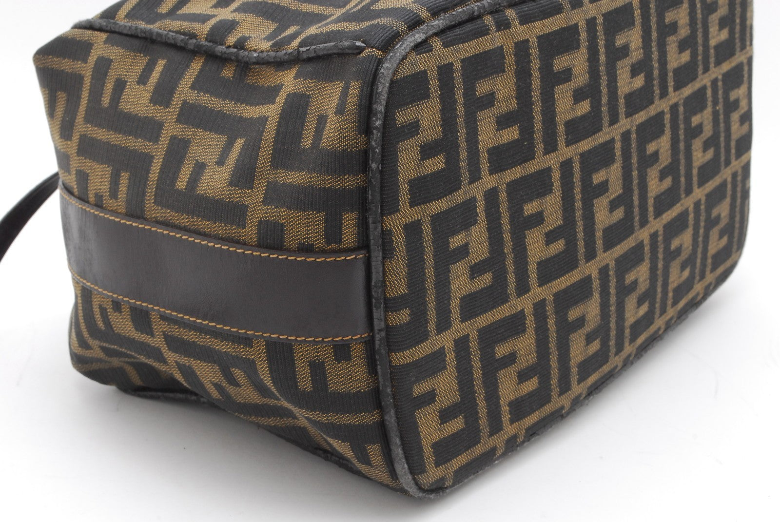 Fendi FF Vanity Hand Tote Bag - Gold, Canvas Leather