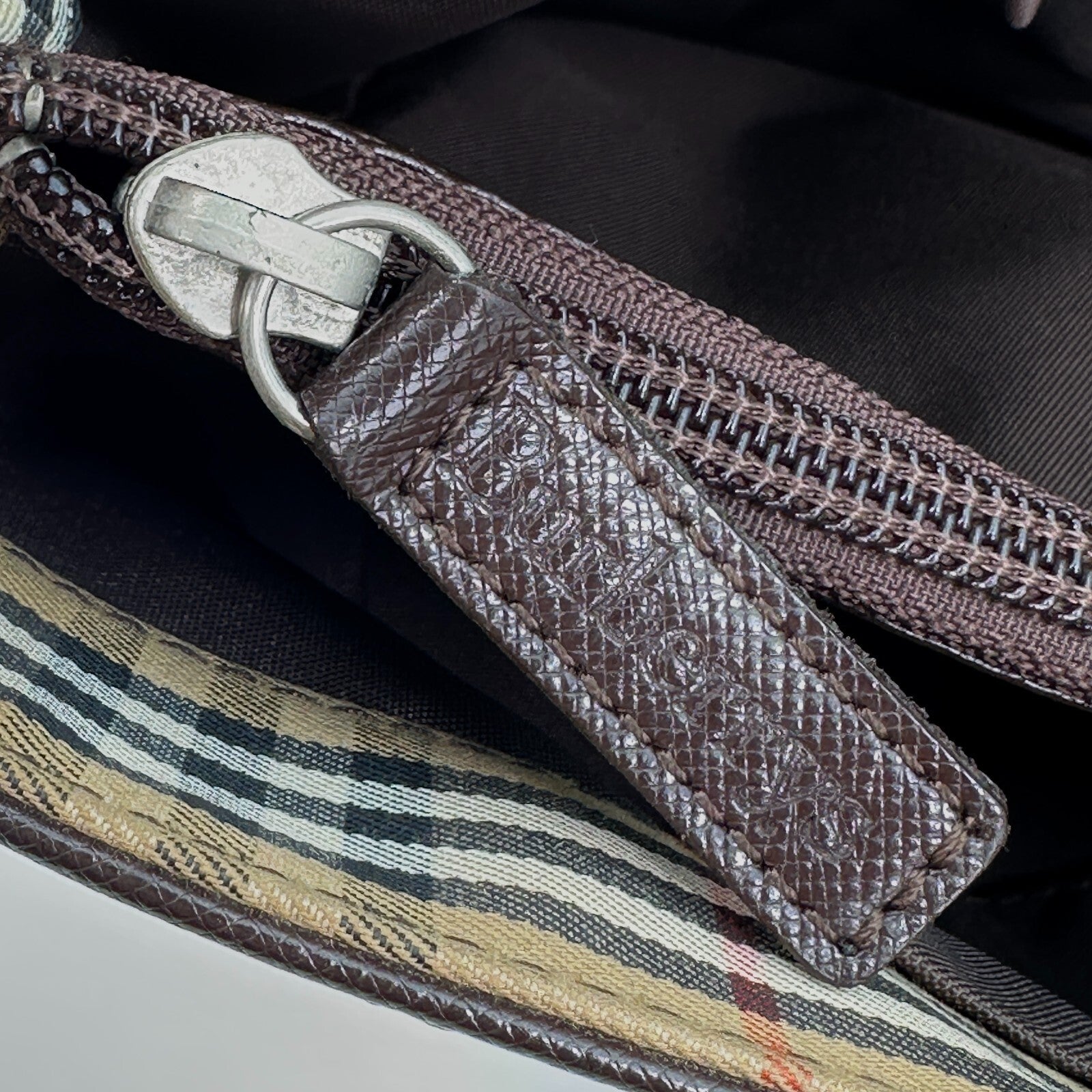 Burberry Nova Check Tote Bag - Brown, Canvas, Leather