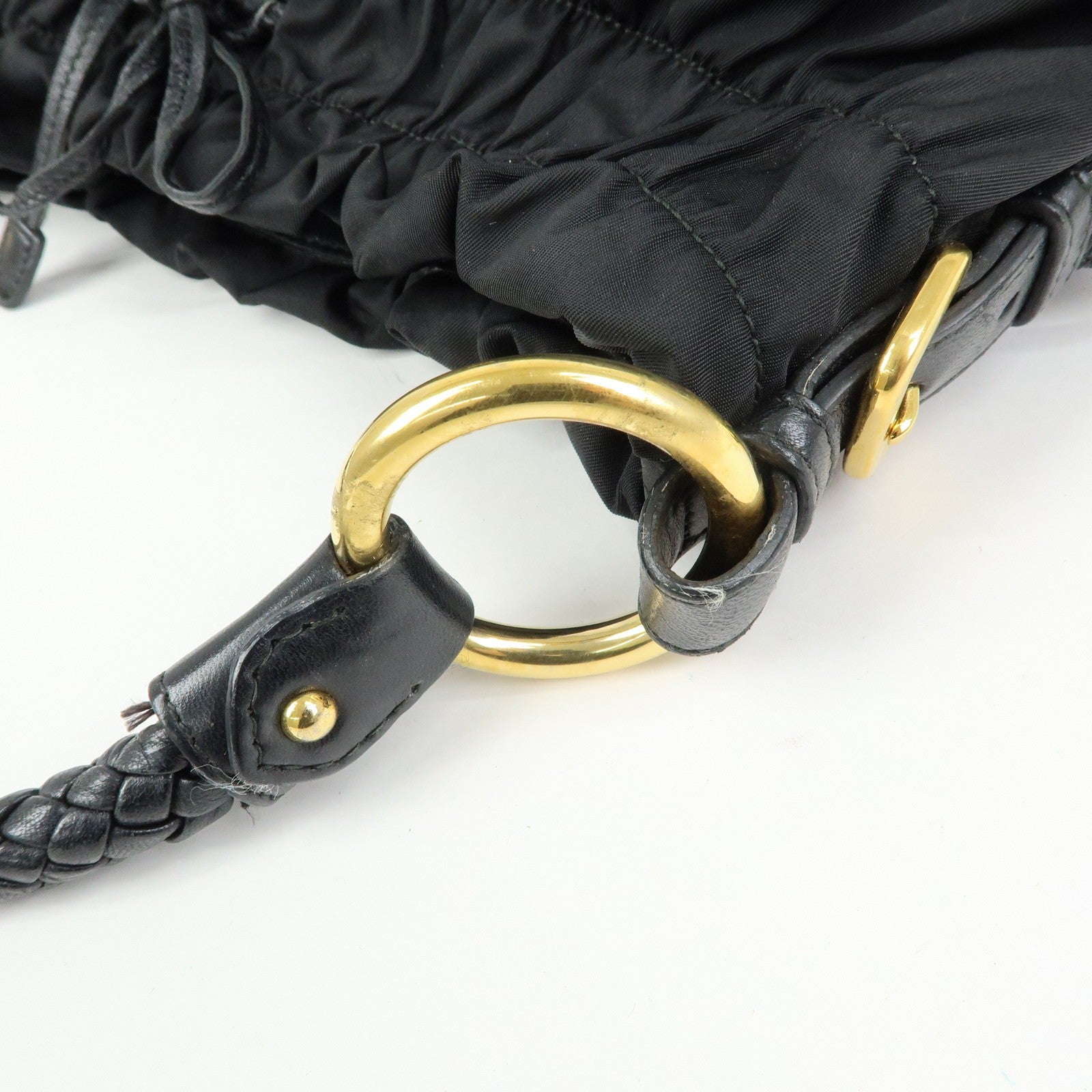 Prada Ribbon Shoulder Bag - Black, Nylon and Leather