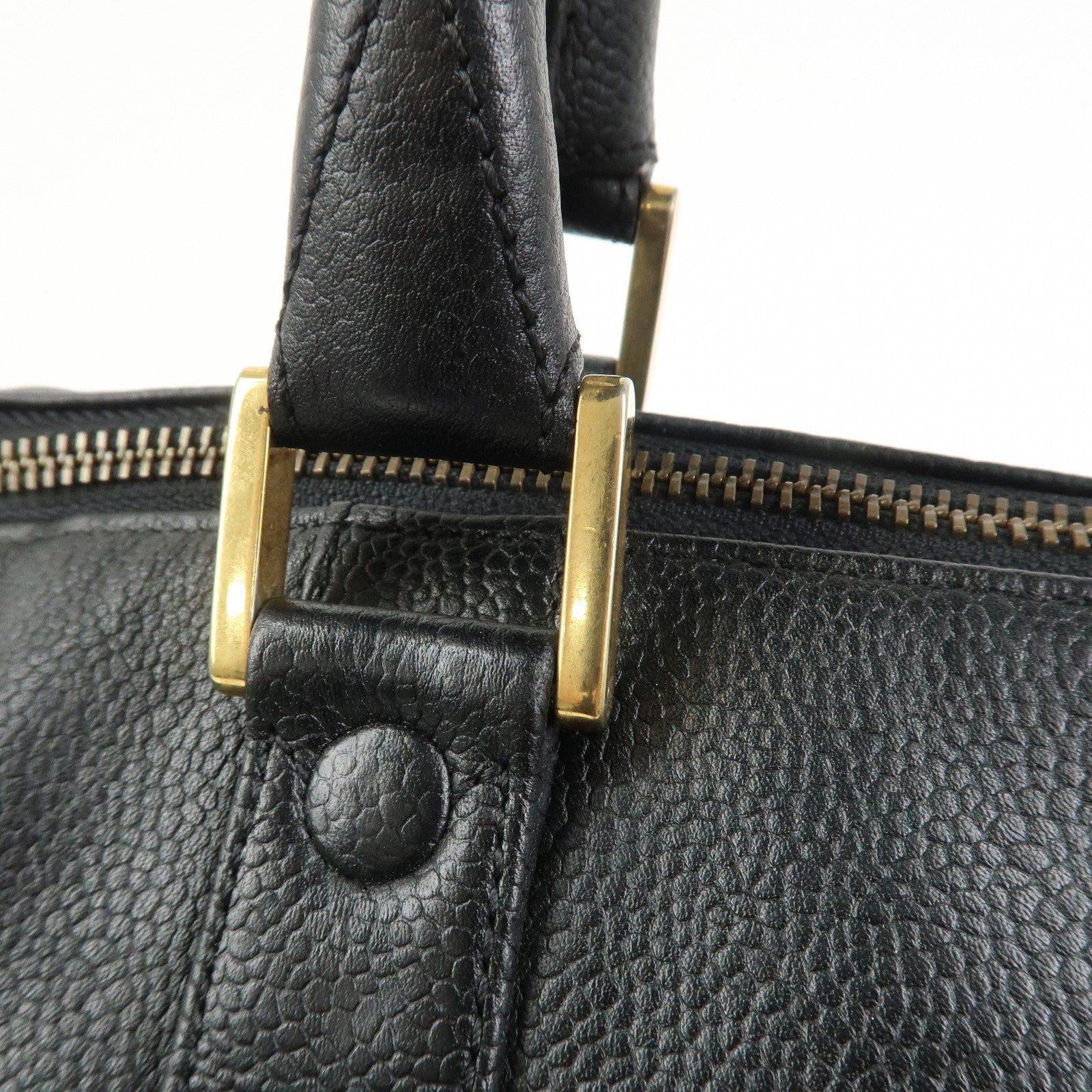 Chanel Coco Mark Caviarskin Boston Bag - Black, Leather