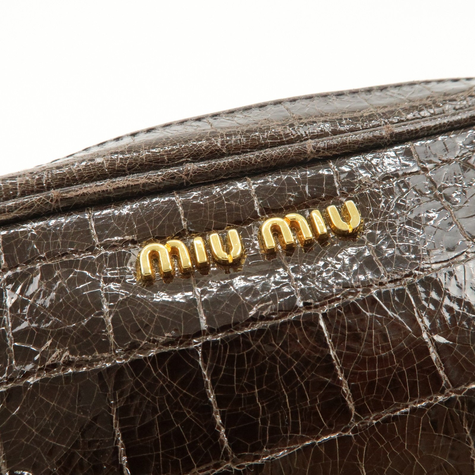 Miu Miu Shoulder Crossbody Bag - Dark Brown, Embossed Leather