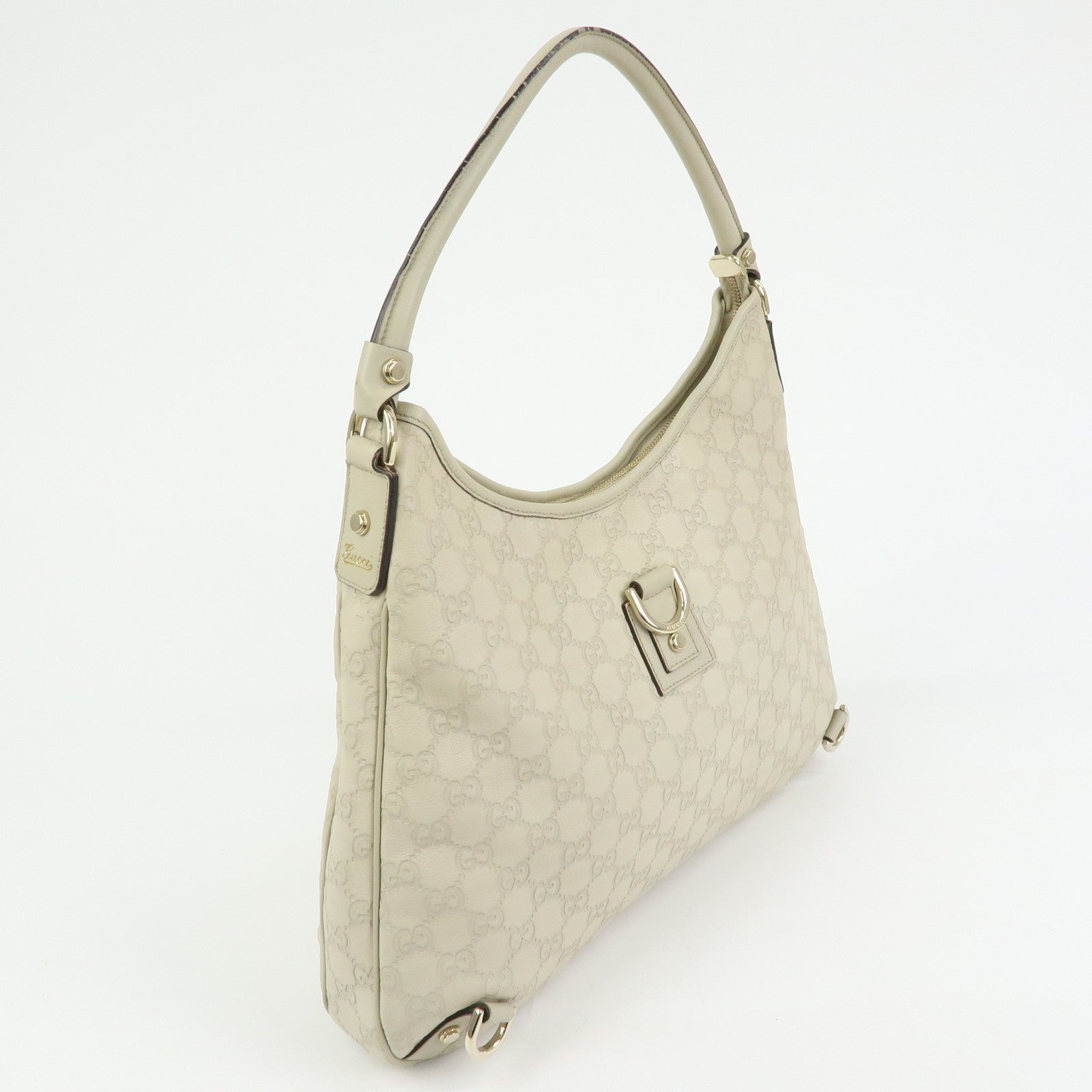 Gucci Abbey Guccissima Shoulder Bag - White, Leather