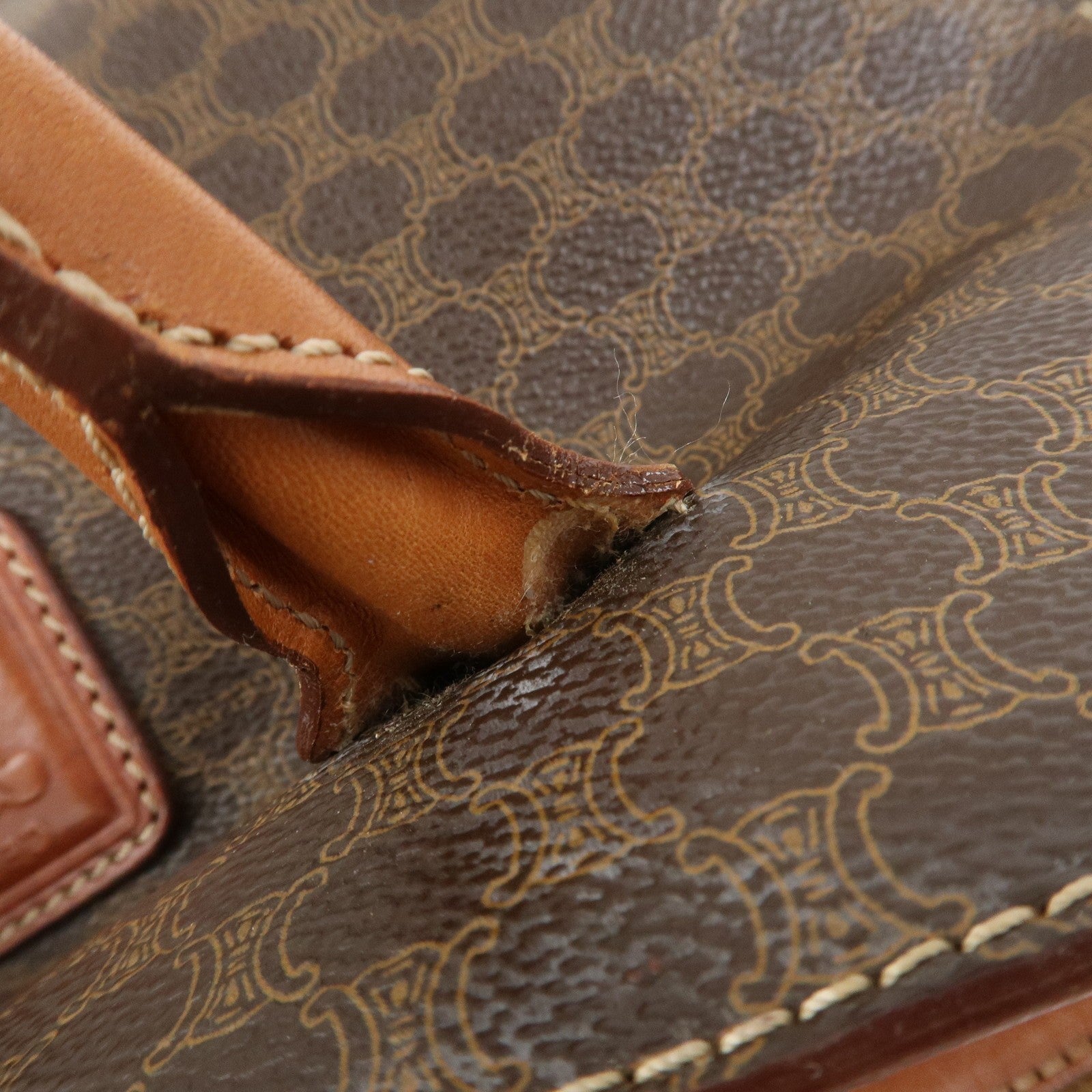 Celine Macadam Hand Bag - Brown, PVC Leather