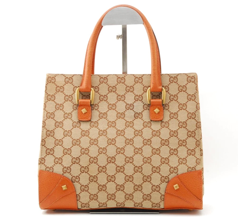 Gucci Vintage GG Tote Bag - Orange Brown, Canvas Leather