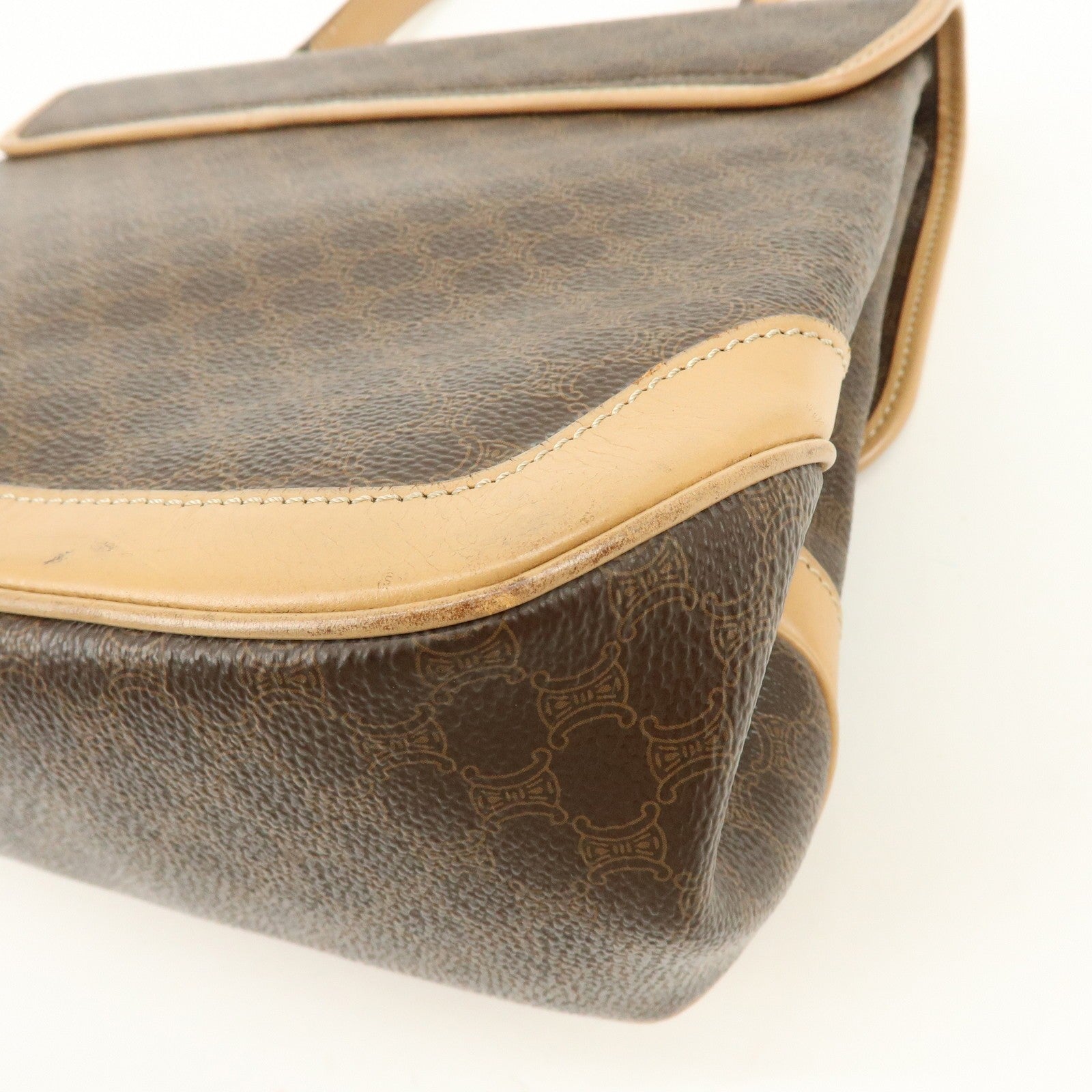 Celine Macadam Hand Bag - Brown Beige, PVC Leather