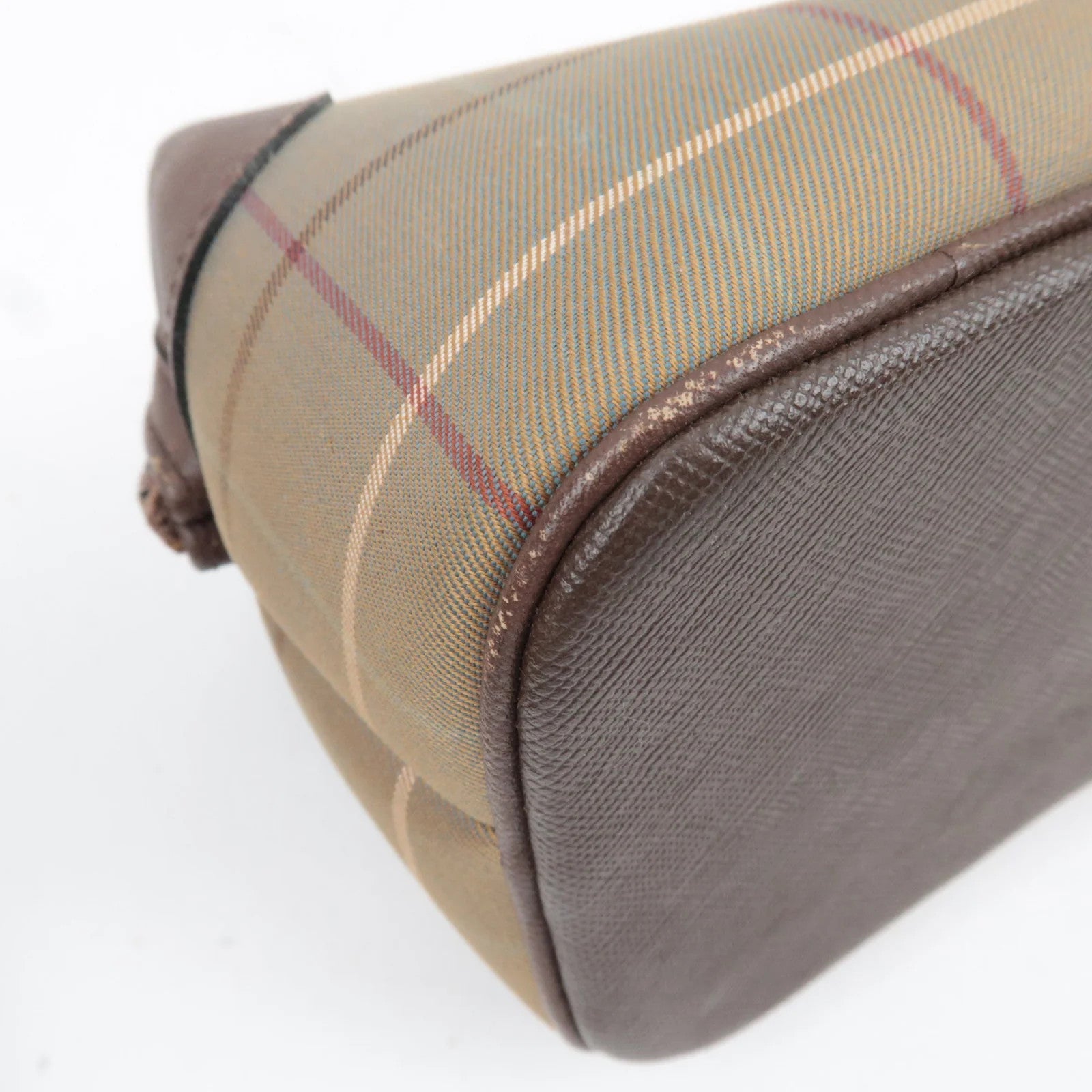 Burberry Nova Plaid Cosmetic Pouch - Beige, Canvas Leather