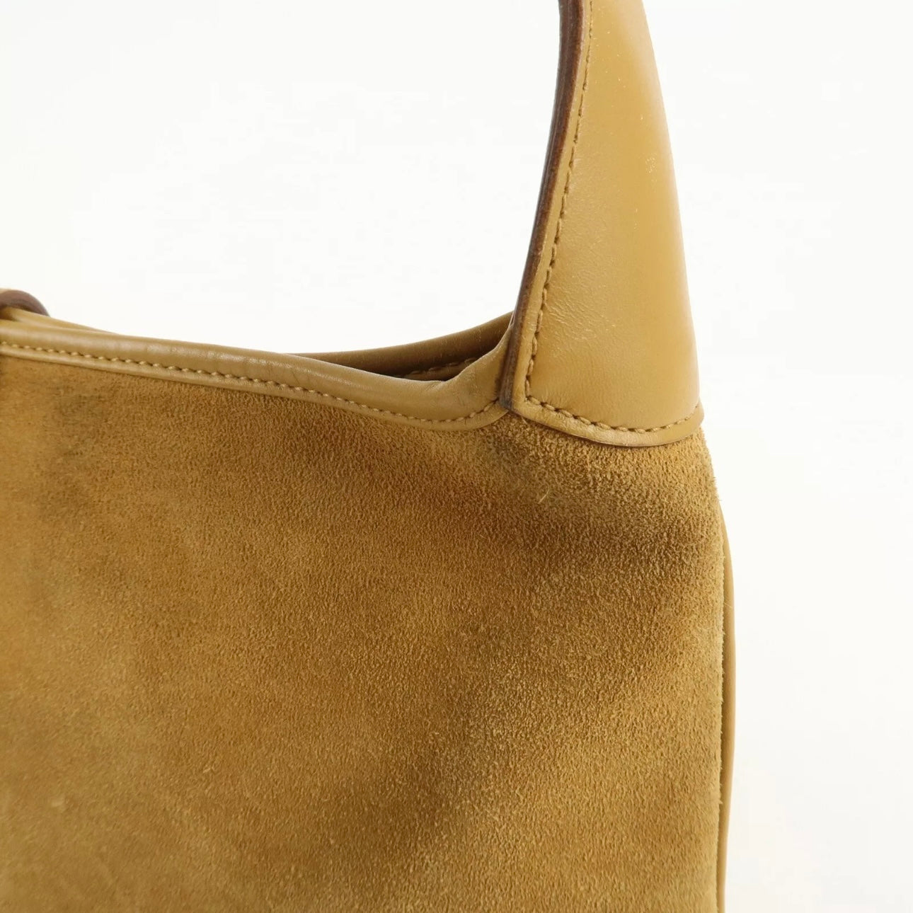 GUCCI Bamboo Suede Leather Shoulder Bag