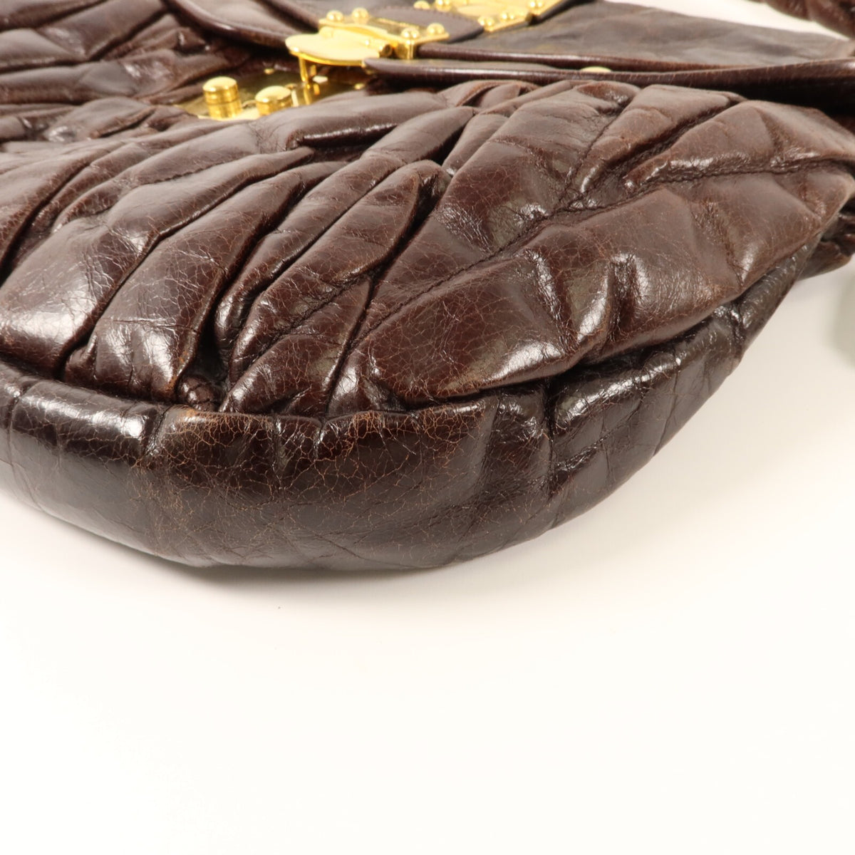 Miu Miu GHW 2 Way Shoulder Bag - Brown, Calfskin Leather