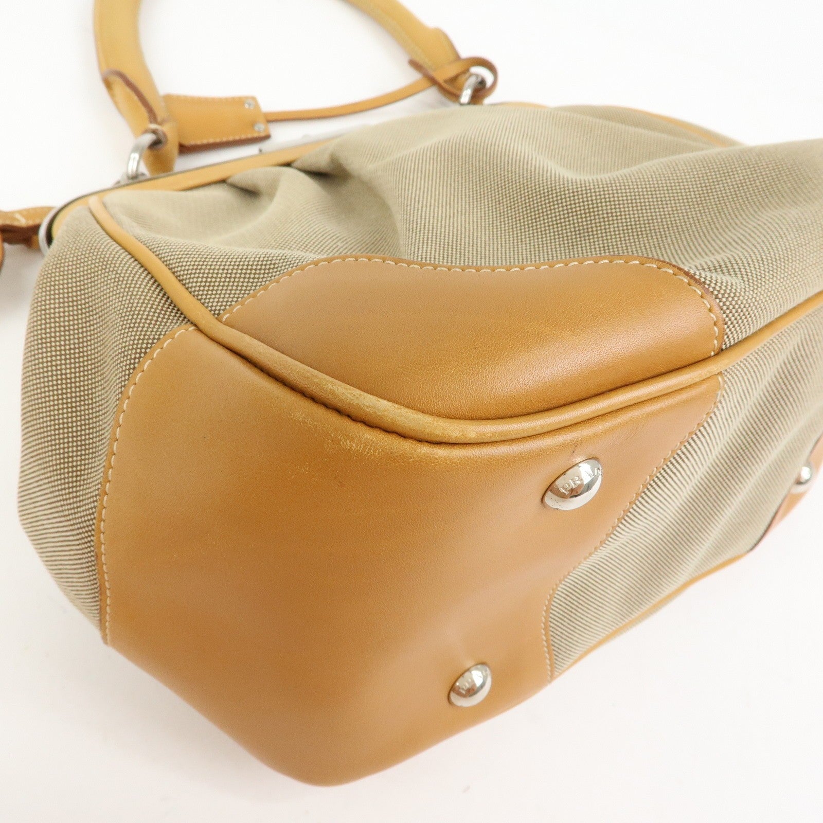 Prada BR3481 Shoulder Bag - Light Brown, Jacquard Leather