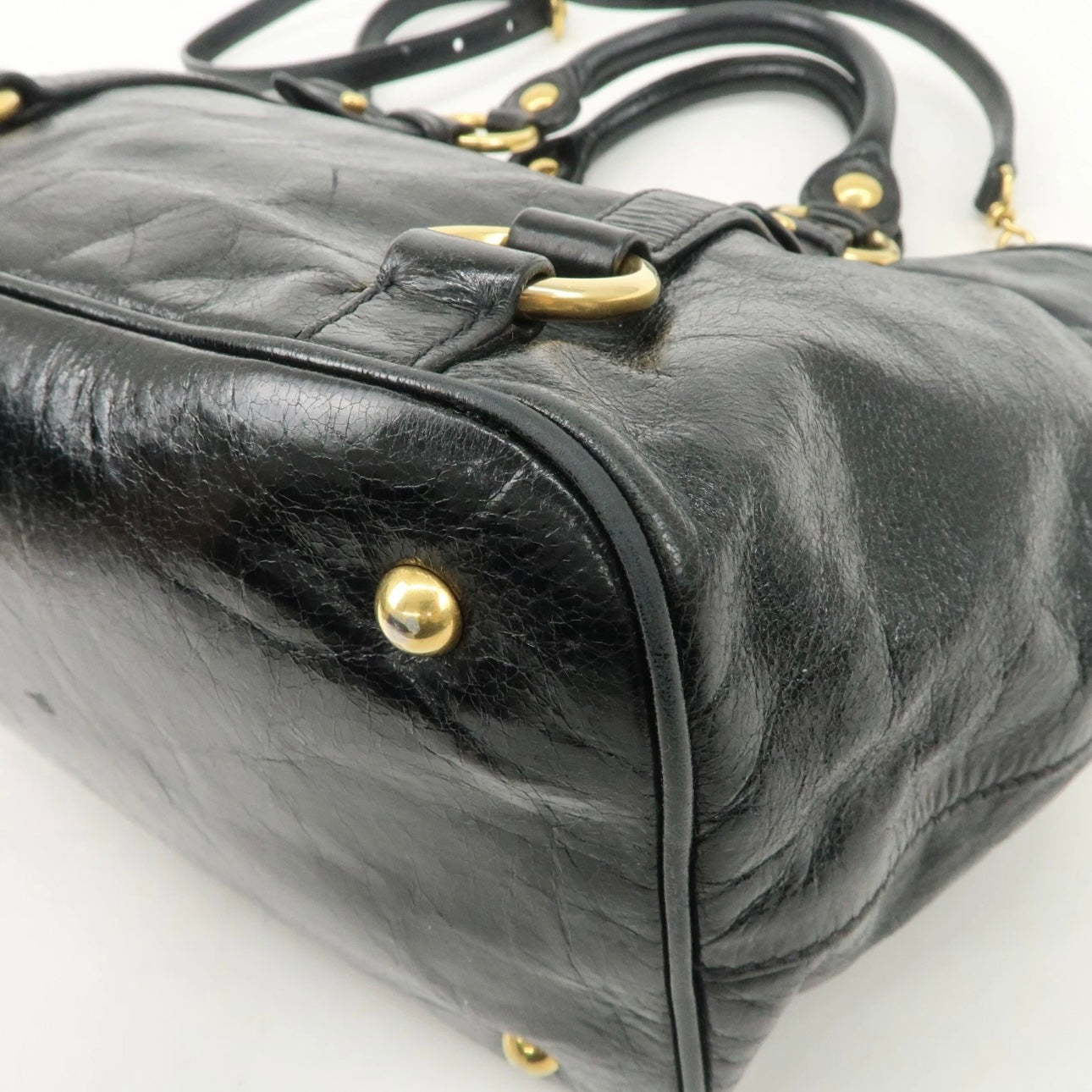 MIUMIU Leather Hand, crossbody Bag Black