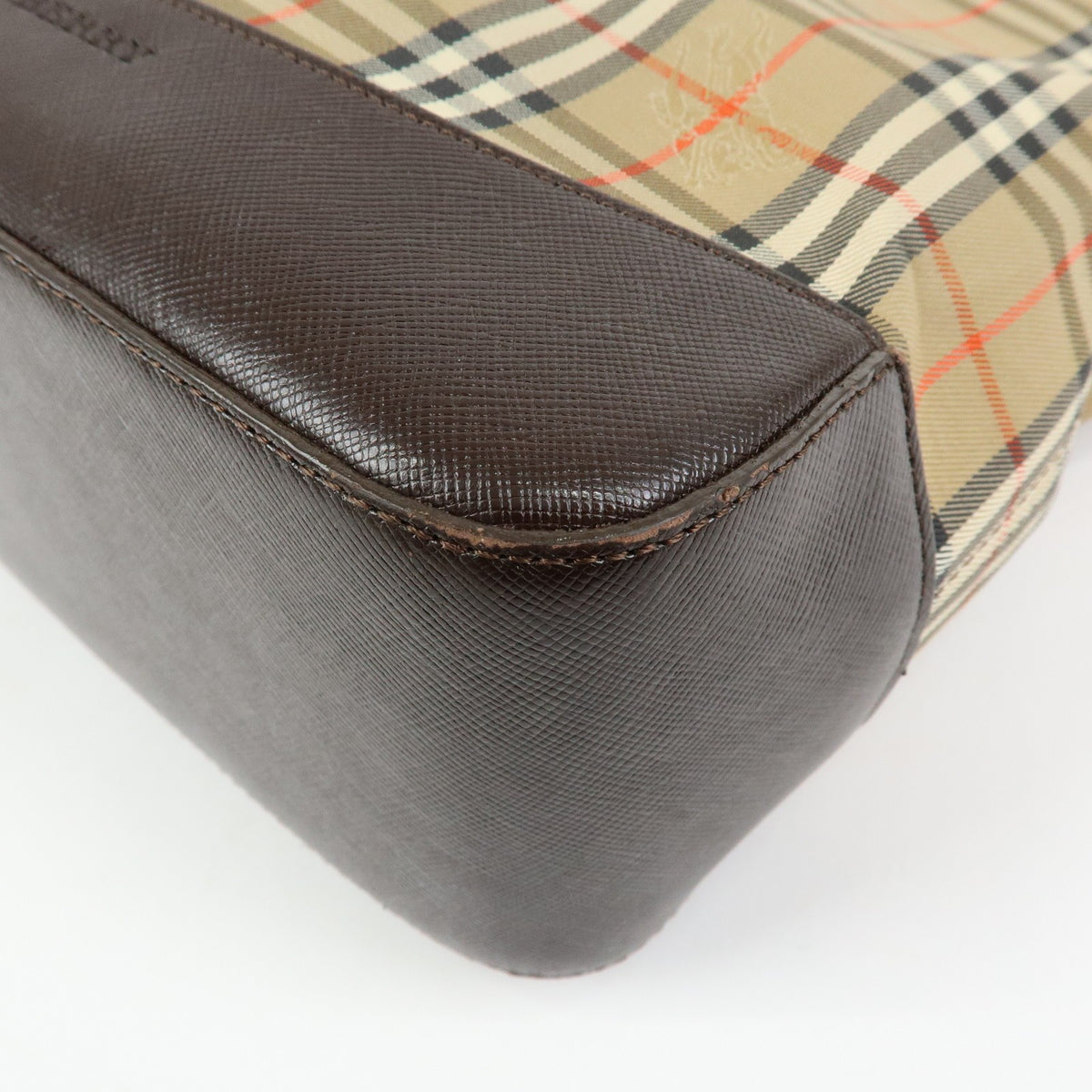 Burberry Nova Plaid Tote Bag - Beige, Canvas and Leather