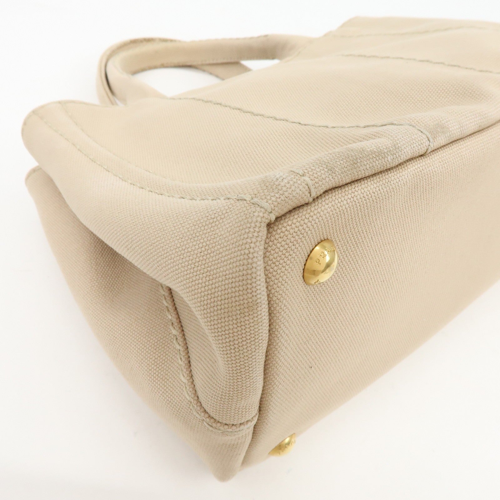 Prada Canapa Hand Bag - Beige, Canvas