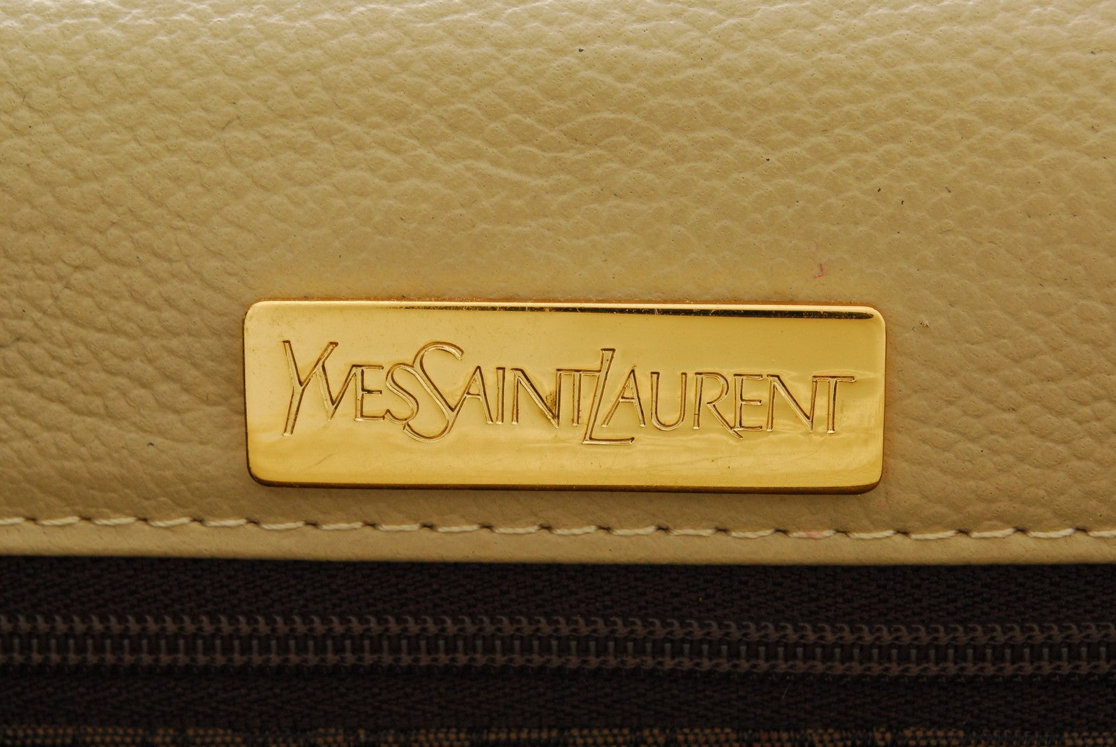 Saint Laurent Vintage Top Hand Bag - Beige, Leather