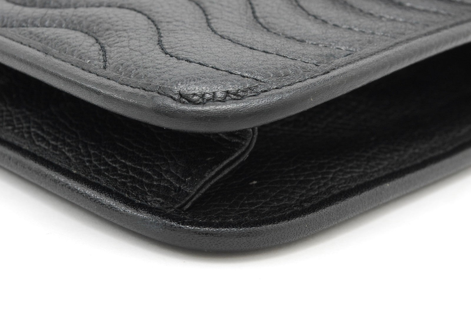 Saint Laurent Stitch Clutch Bag - Black, Leather