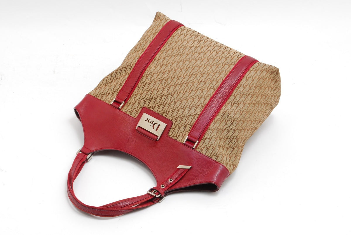Dior Christian Trotter Tote Bag - Red, Leather