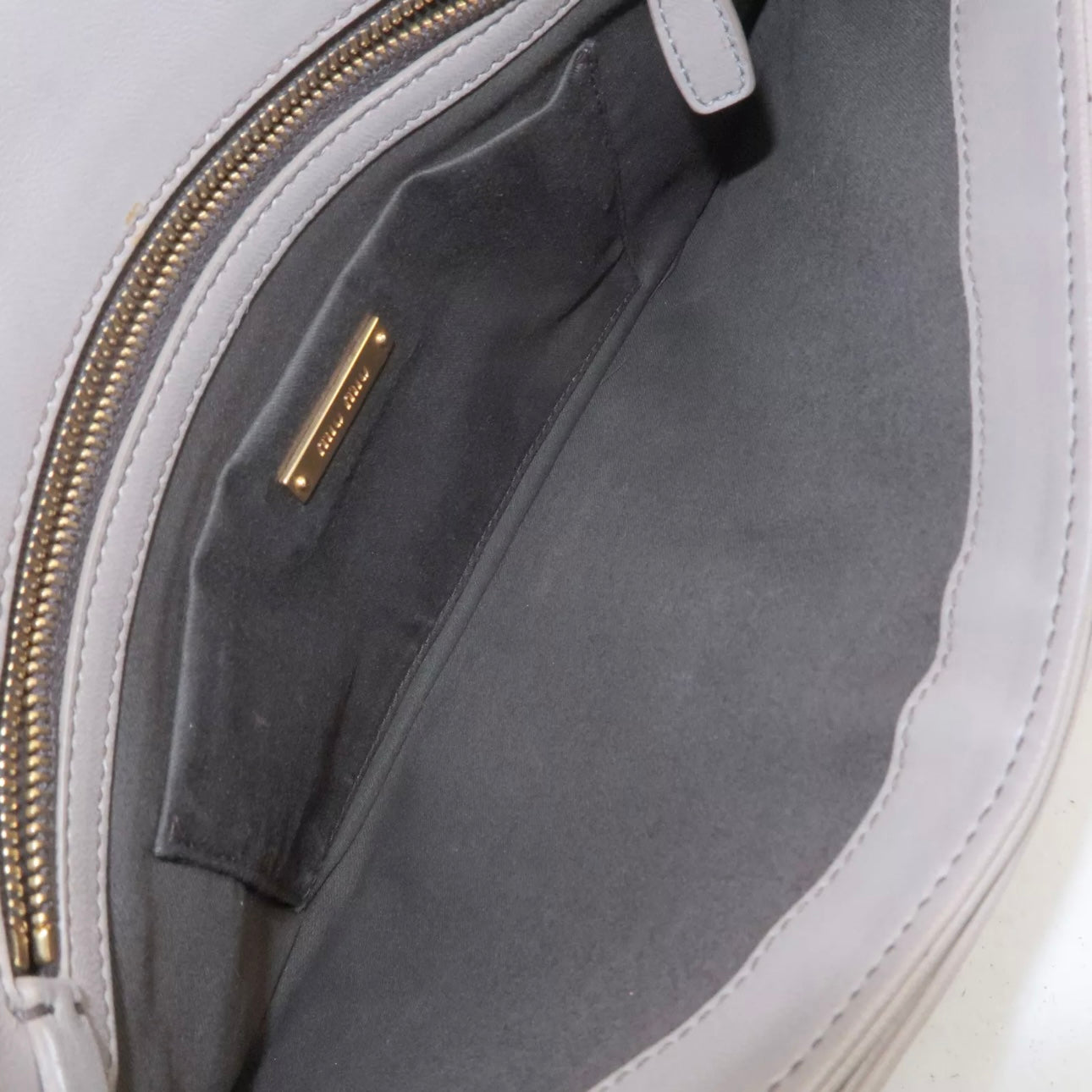 Matelasse Leather 2way Clutch Shoulder Bag Greige
