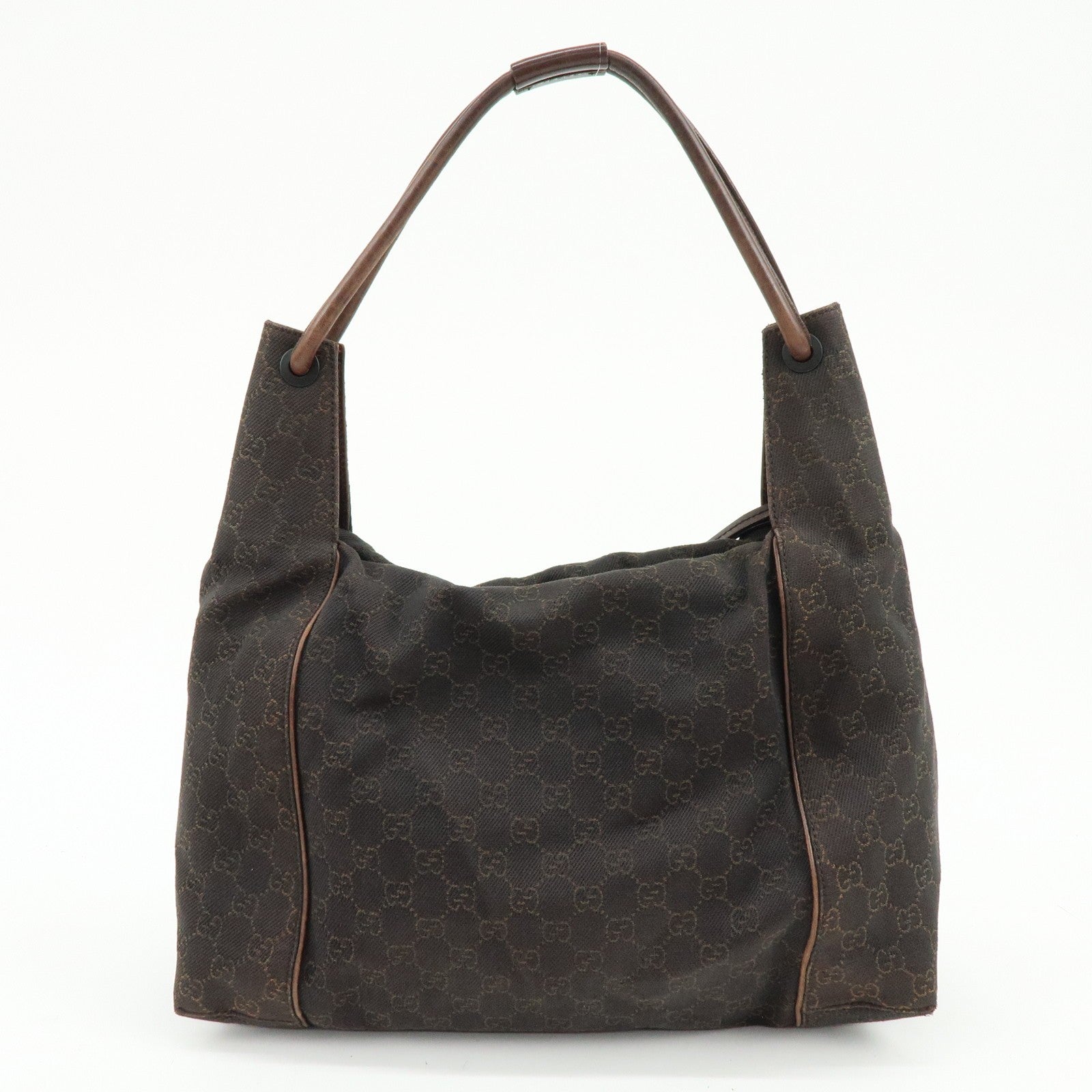 Gucci Shoulder Bag - Dark Brown, GG Canvas, Leather