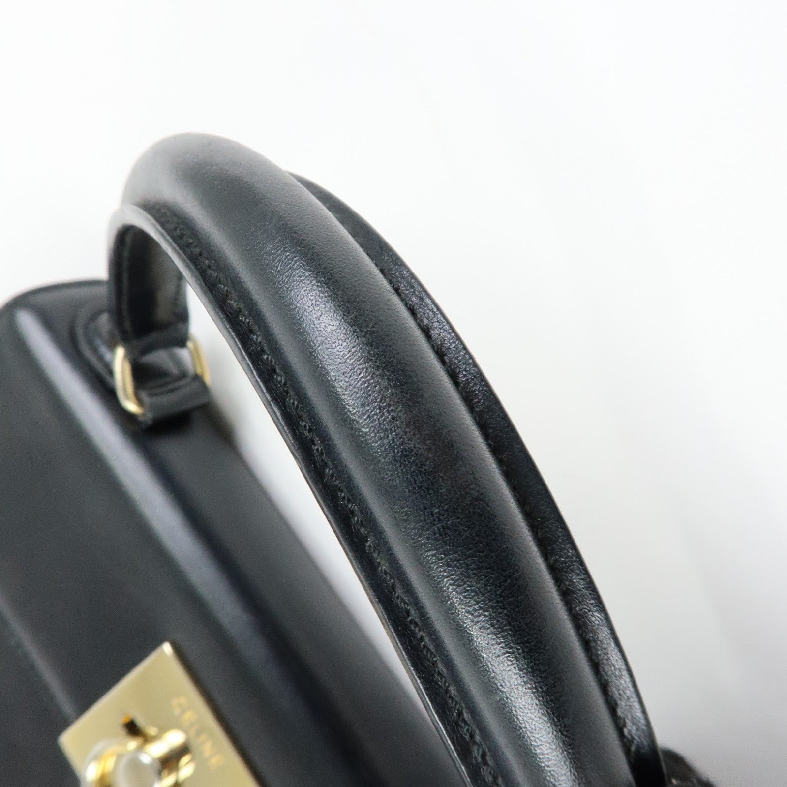 Celine Top Handle 2Way Hand Bag - Black, Leather