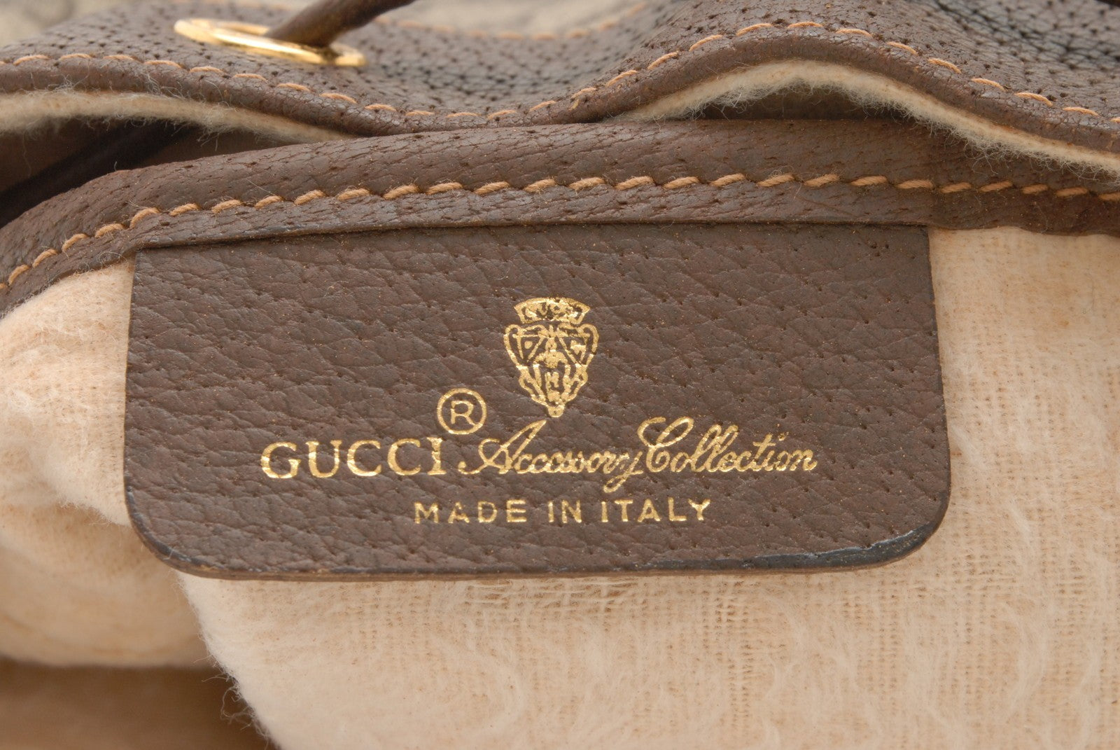 Gucci Sherry Line Drawstring Shoulder Bag - Brown, PVC Leather