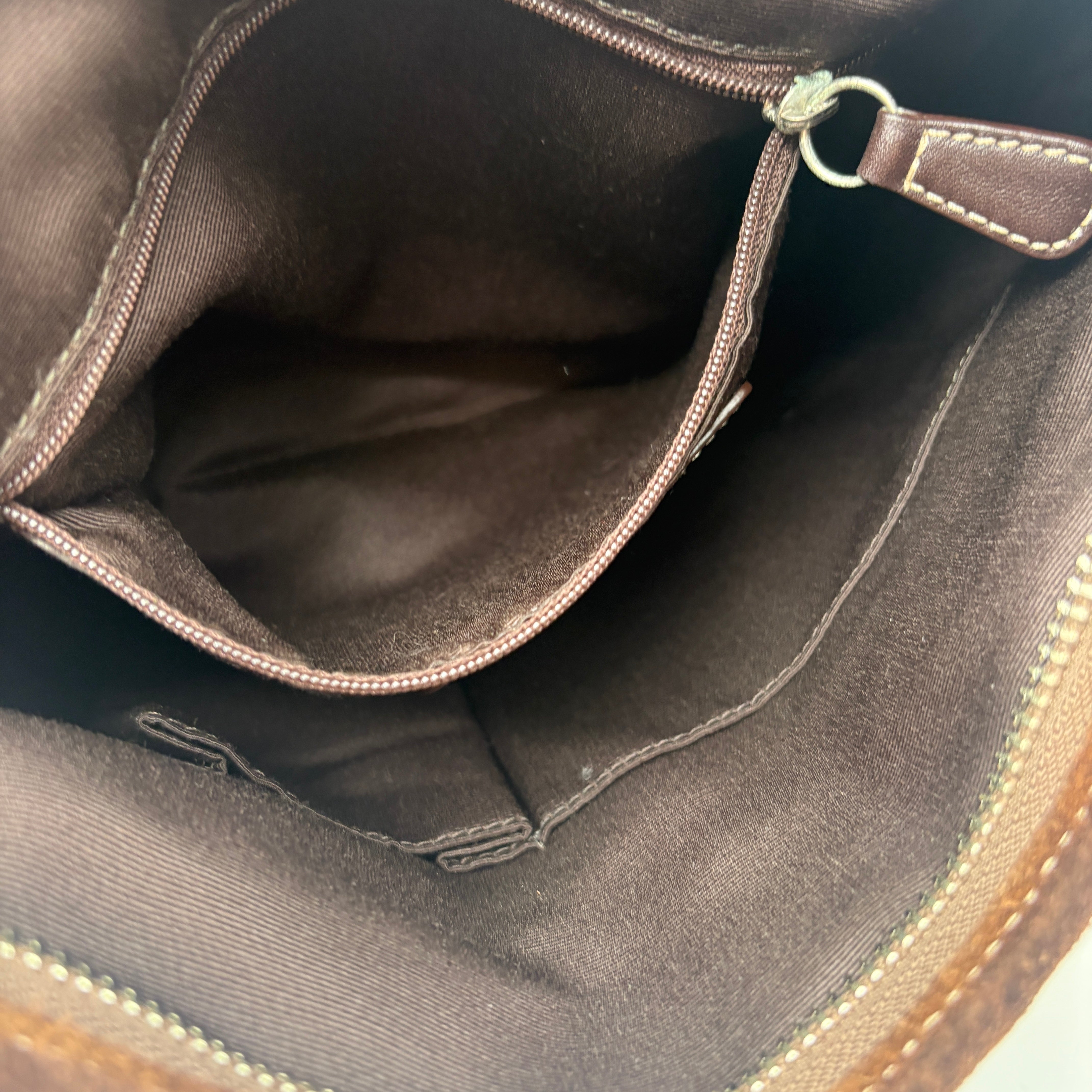 Coach shoulder bag beige brown signature 2-way bag canva