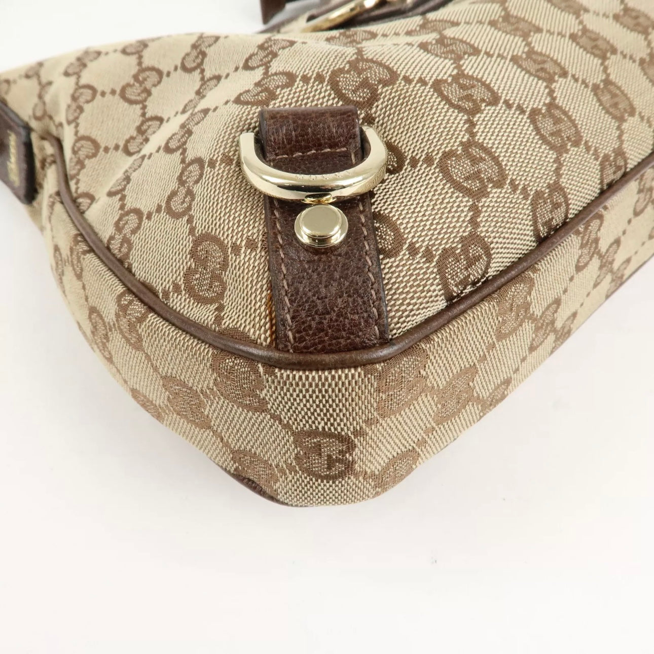 GUCCI Abbey GG Canvas Leather Shoulder Bag