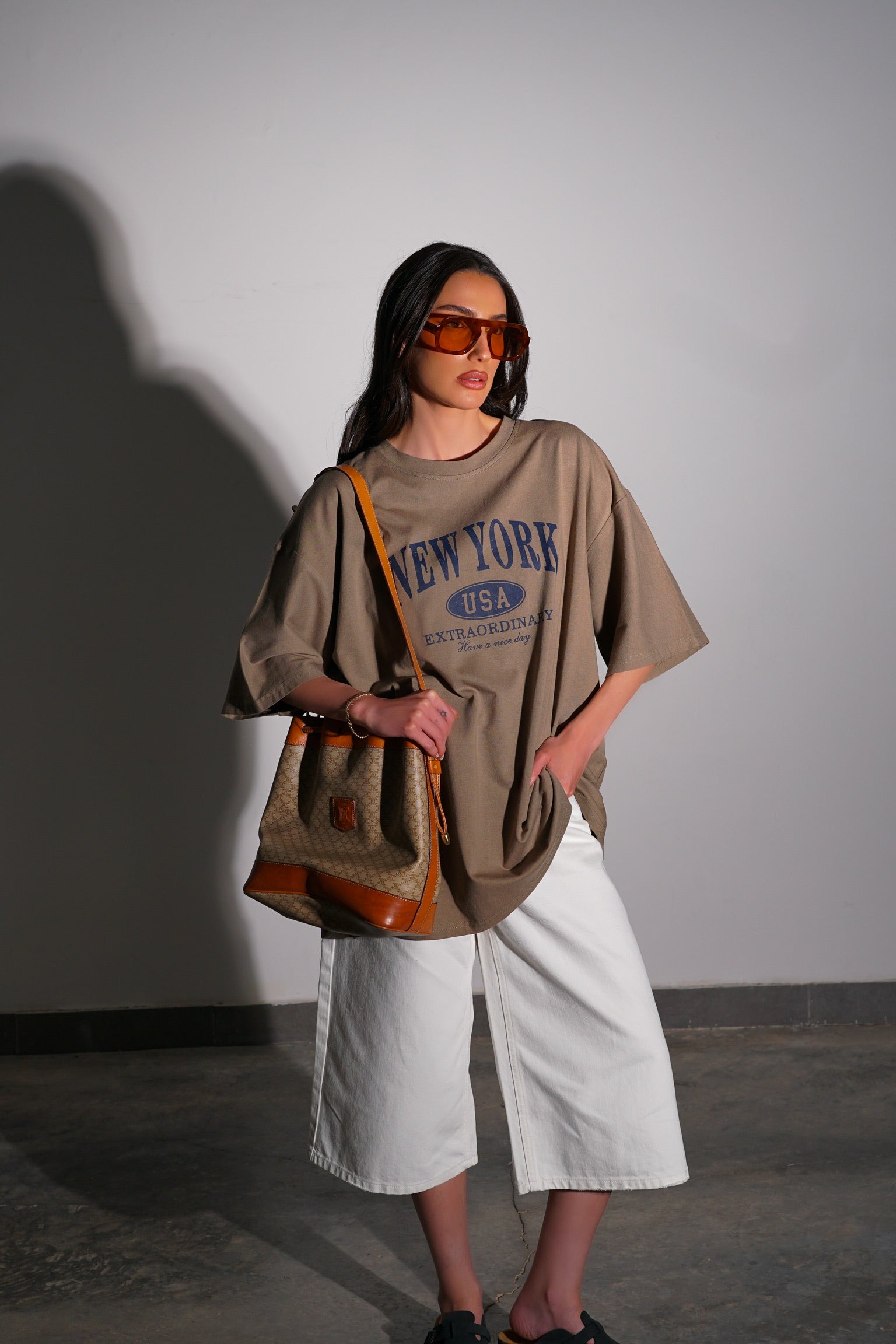 Celine Macadam Shoulder Bag - Beige, Leather