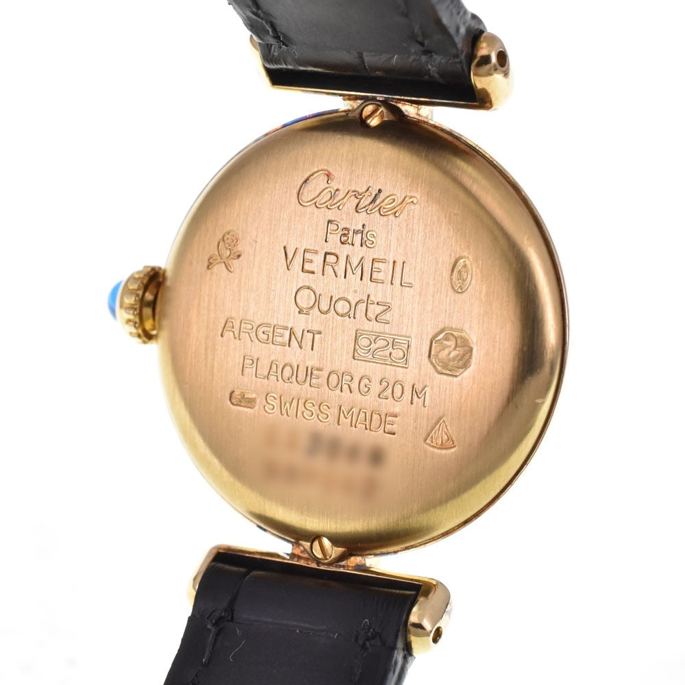 Cartier Must Colisee Vermeil SM Wristwatch - Gold, SV925 (Gold Plated) / Leather