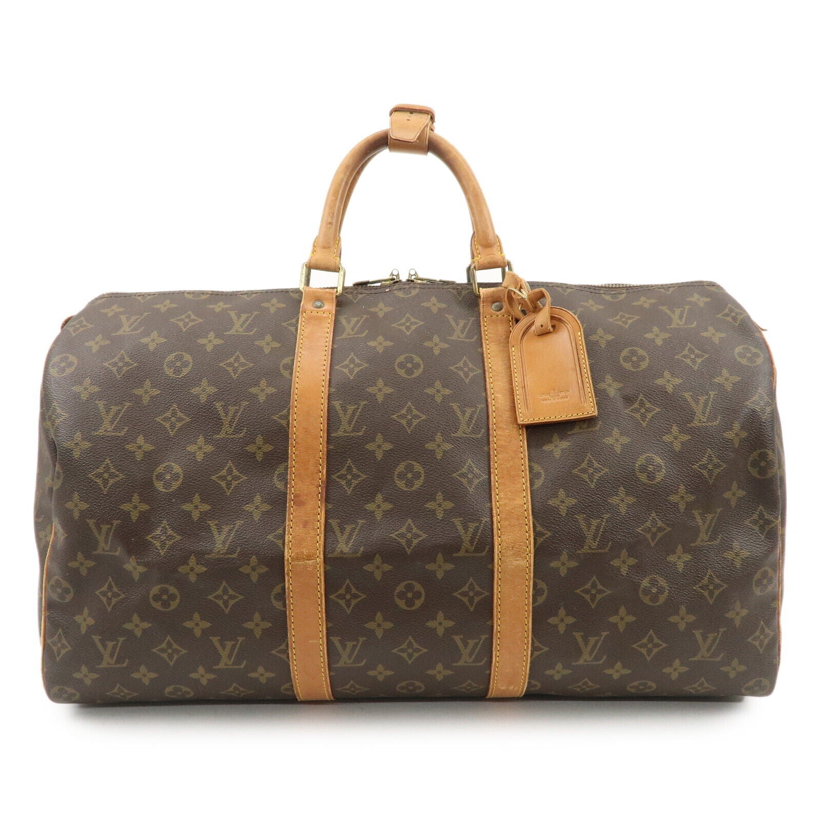 Louis Vuitton Monogram Keep All 50 Boston Bag - Brown, Monogram Canvas, Nume Leather