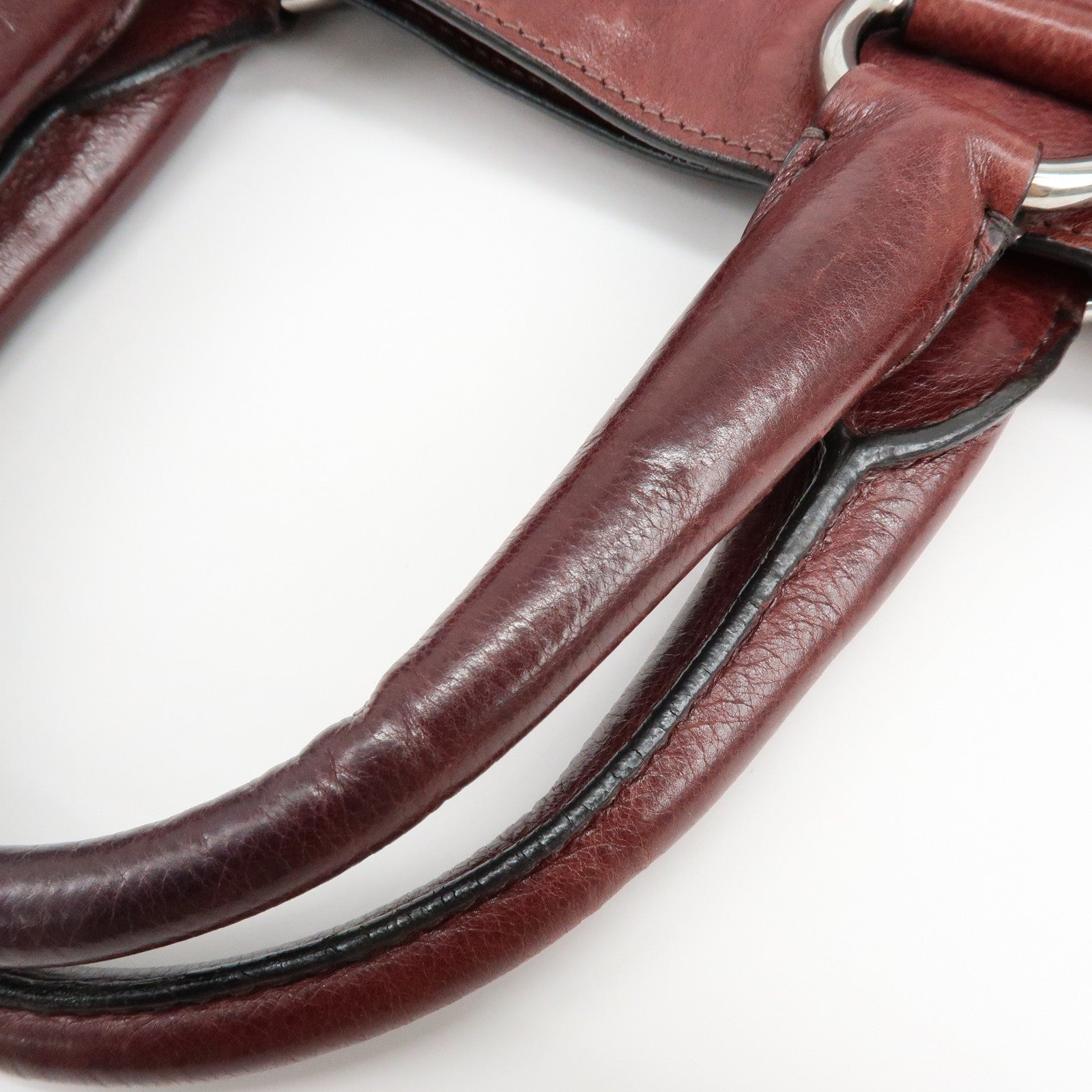 Prada Triangle Logo Tote Bag - Bordeaux, Leather