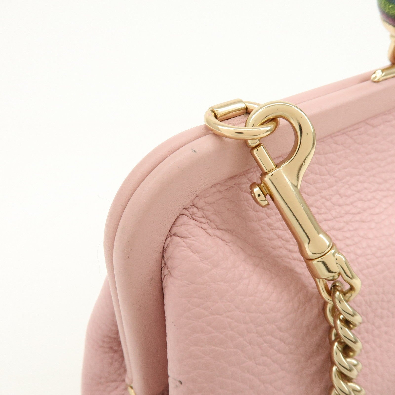 Coach Kiss Lock Chain Shoulder Bag - Pink, Leather