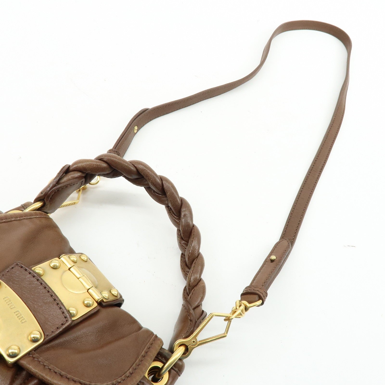 Miu Miu 5BH188 Handbag - Brown, Leather