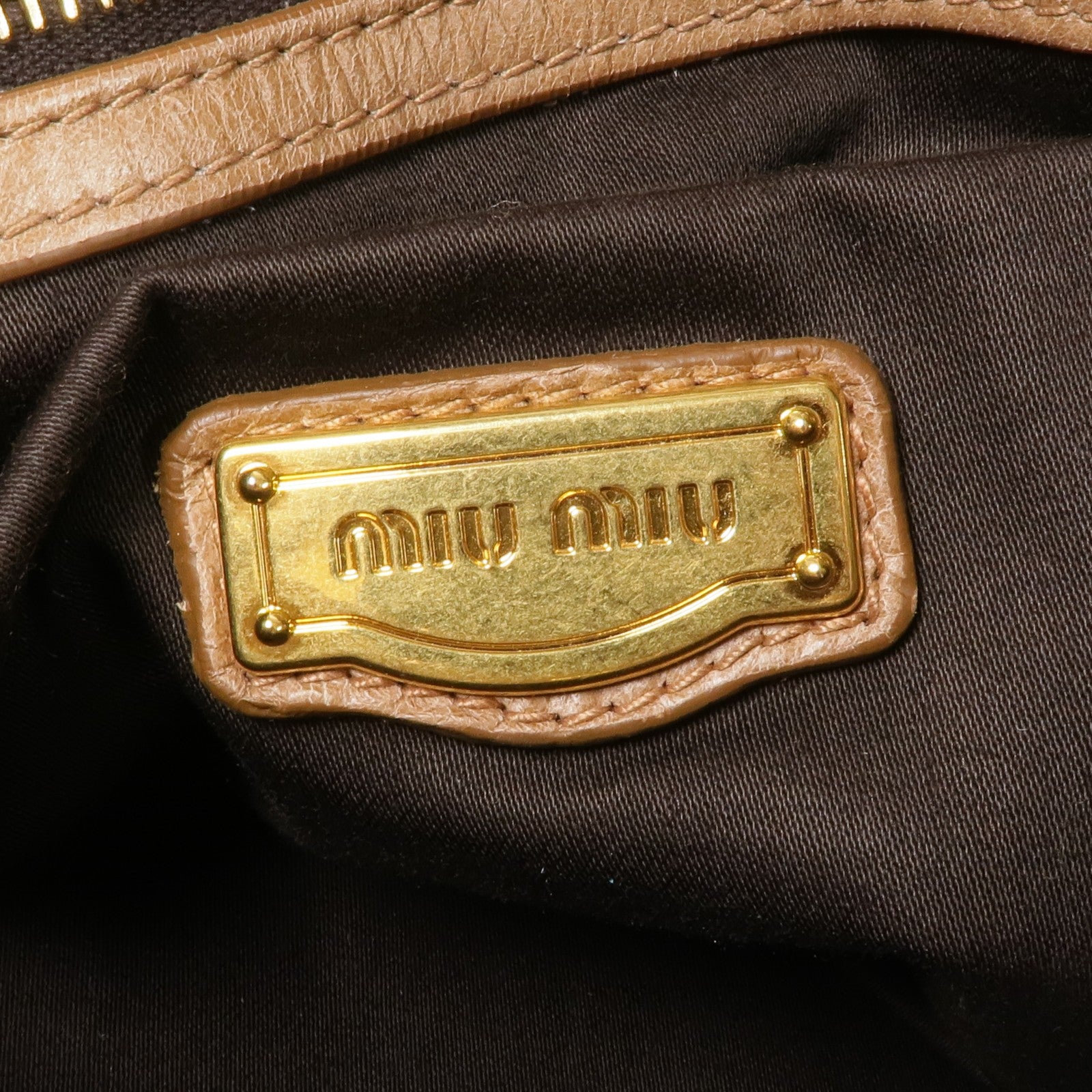 Miu Miu GHW 2 Way Shoulder Bag - Brown, Calfskin Leather