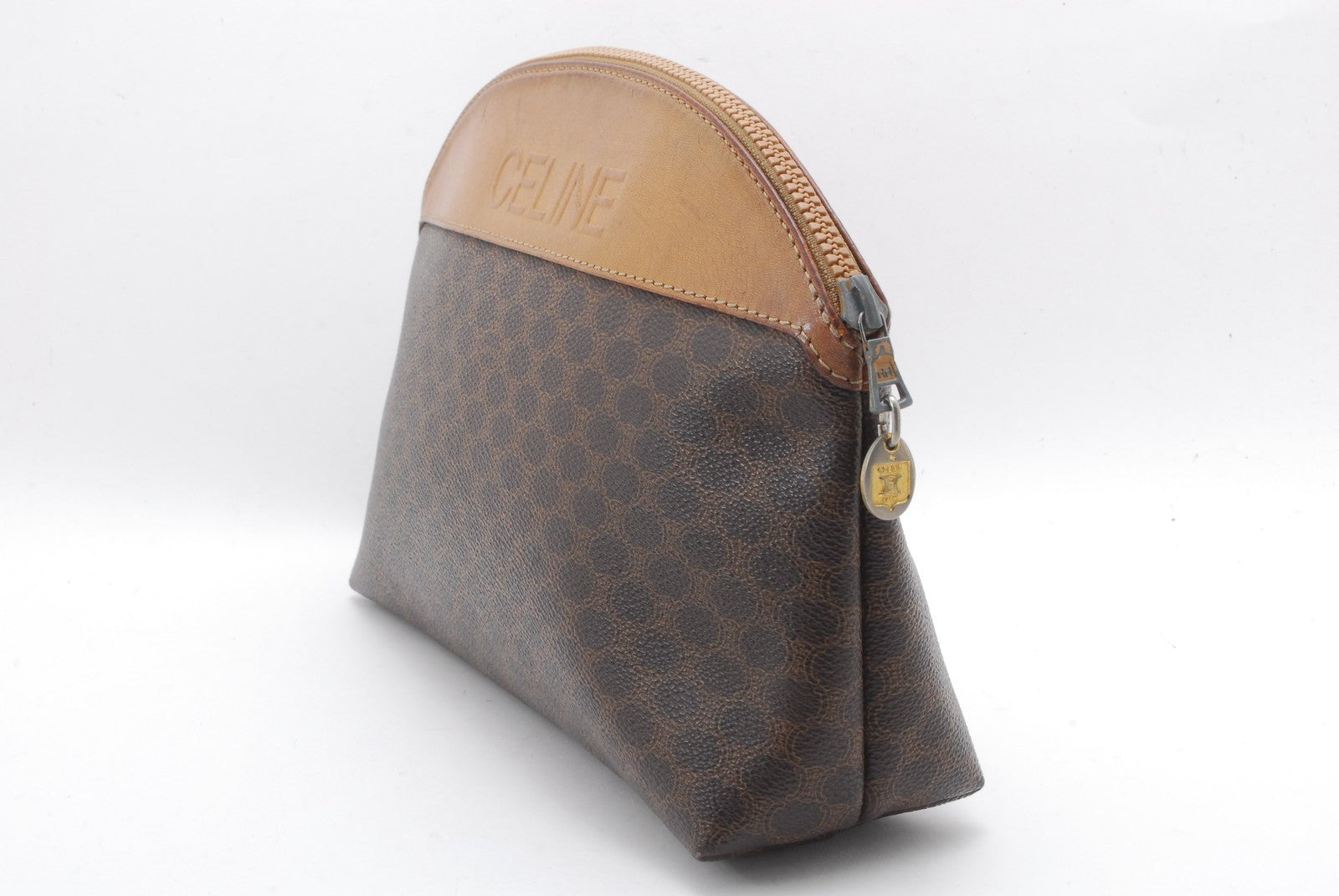 Celine C Charm Clutch Hand Bag - Beige, PVC Leather